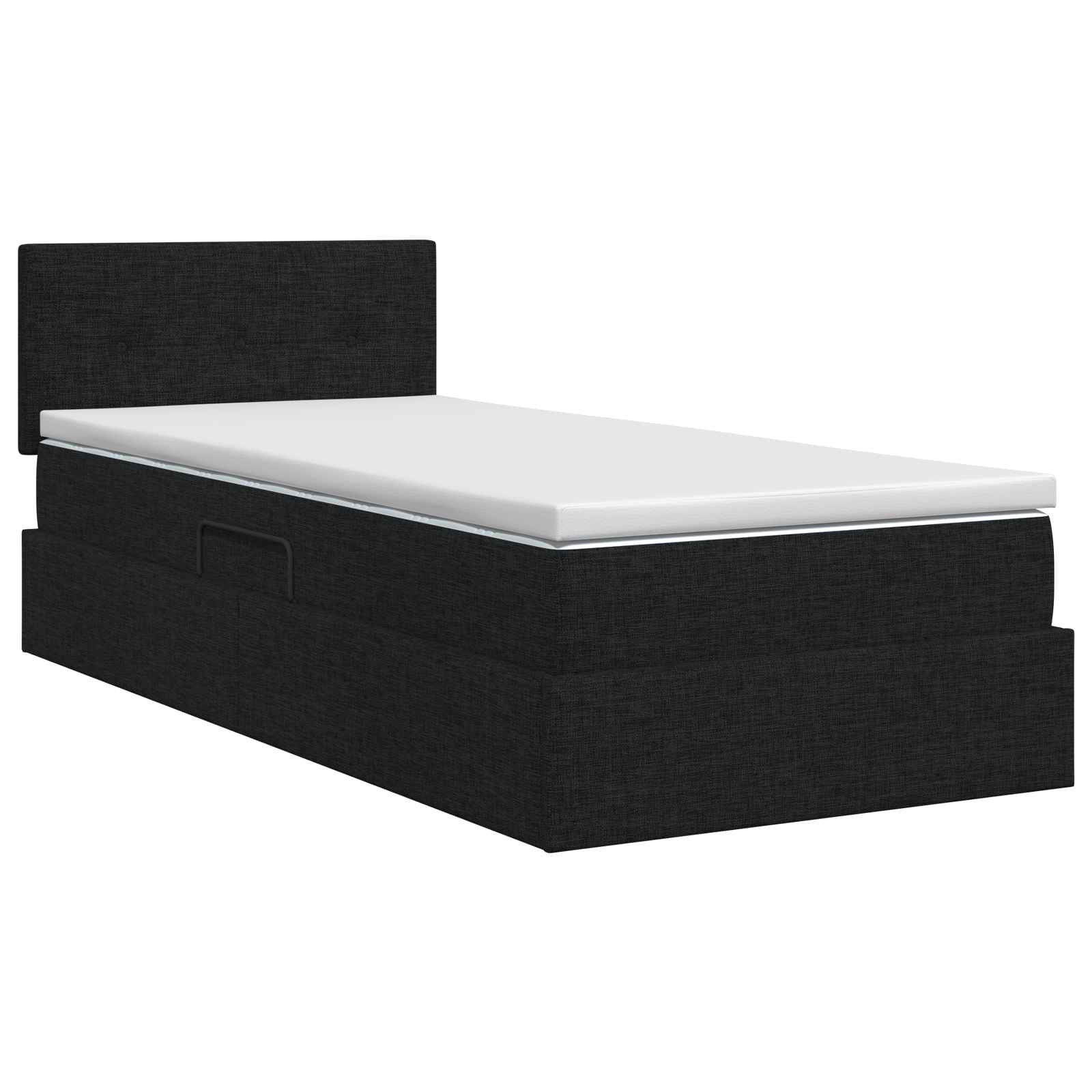 Lit avec rangement et matelas Noir 100 x 200 cm Velours