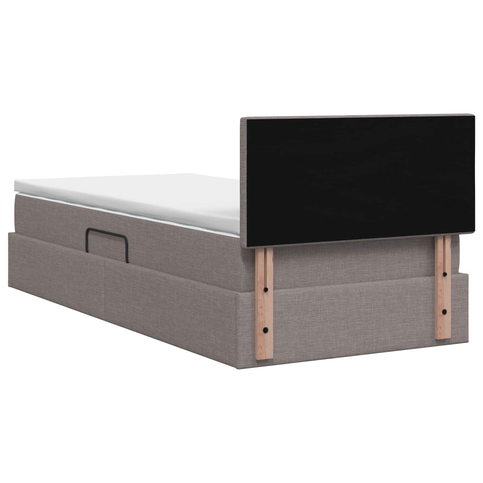Lit avec rangement et matelas Taupe 100 x 200 cm Velours