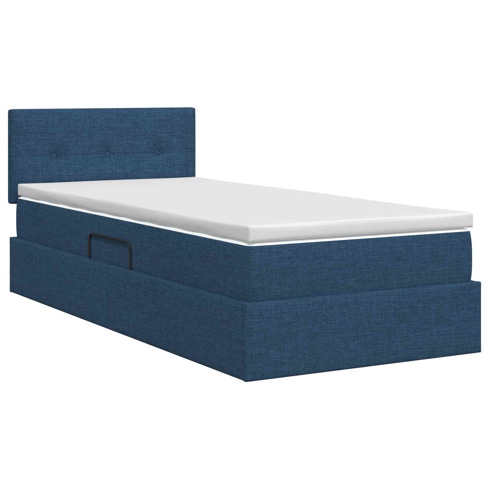 Lit avec rangement et matelas Bleu 100 x 200 cm Velours