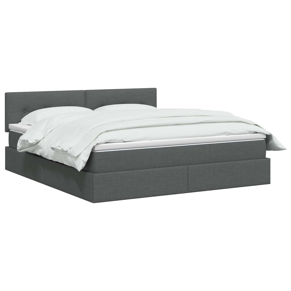 Lit avec rangement et matelas Gris foncé 160 x 200 cm Velours