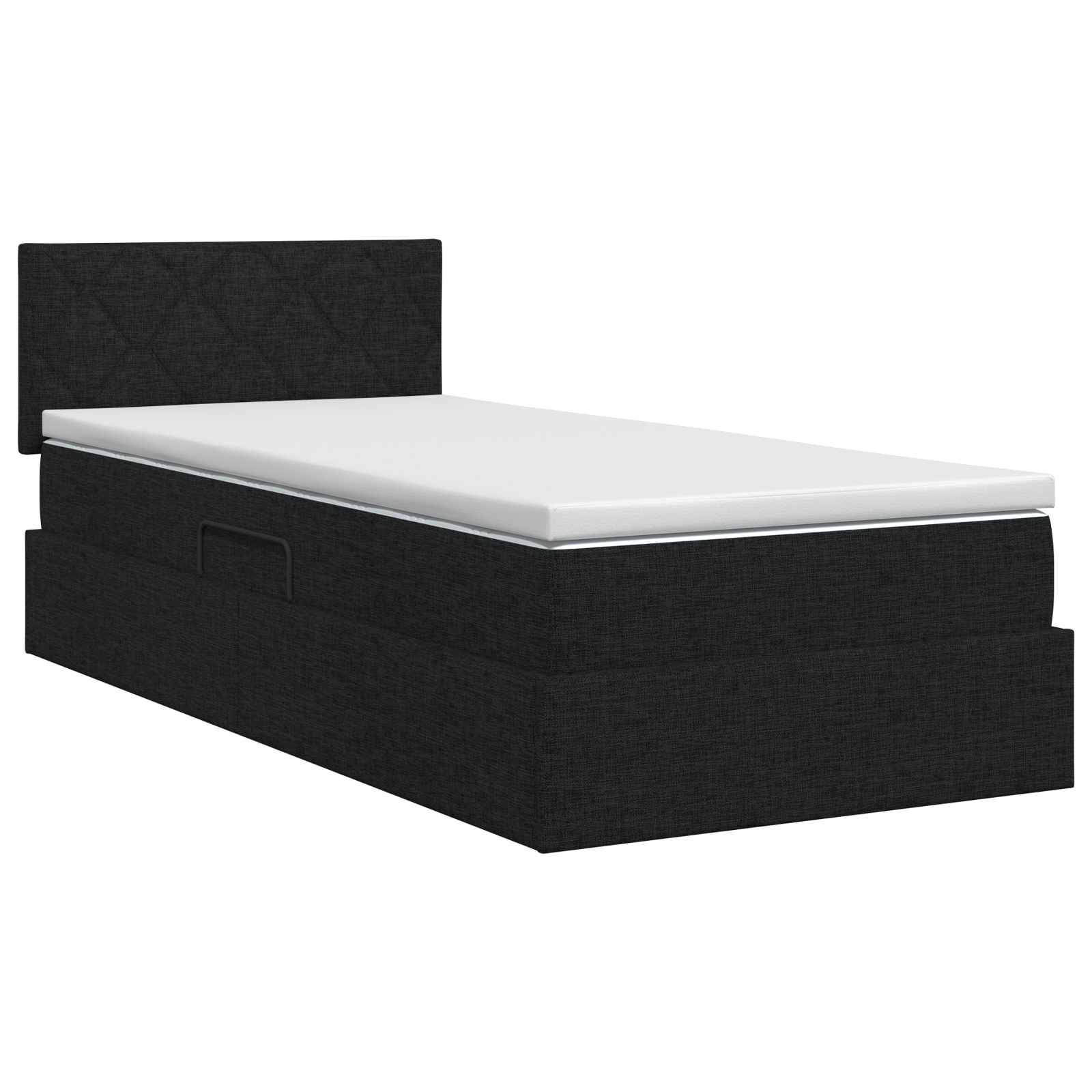 Lit avec rangement et matelas Noir 90 x 190 cm Velours