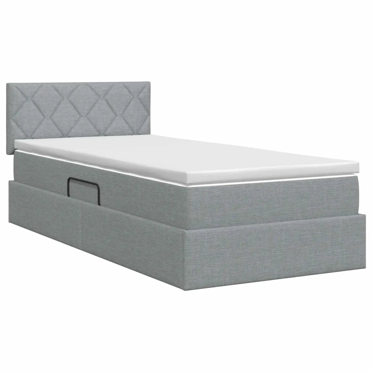Lit avec rangement et matelas Gris clair 100 x 200 cm Velours - XIOS