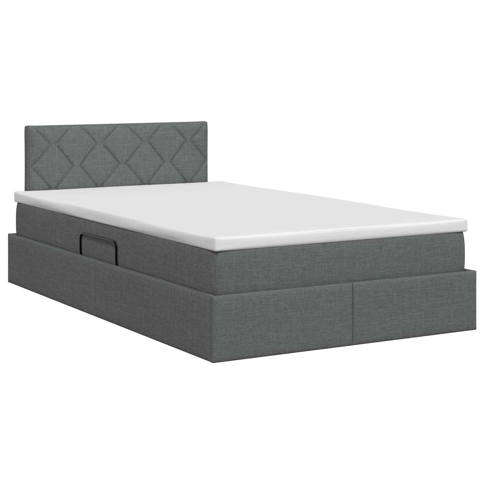 Lit avec rangement et matelas Gris foncé 120 x 200 cm Velours - XIOS