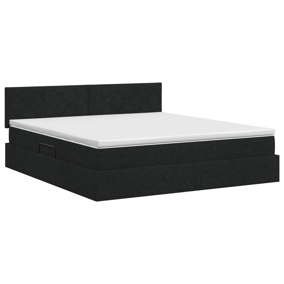 Lit avec rangement et matelas Noir 140 x 190 cm Velours - XIOS