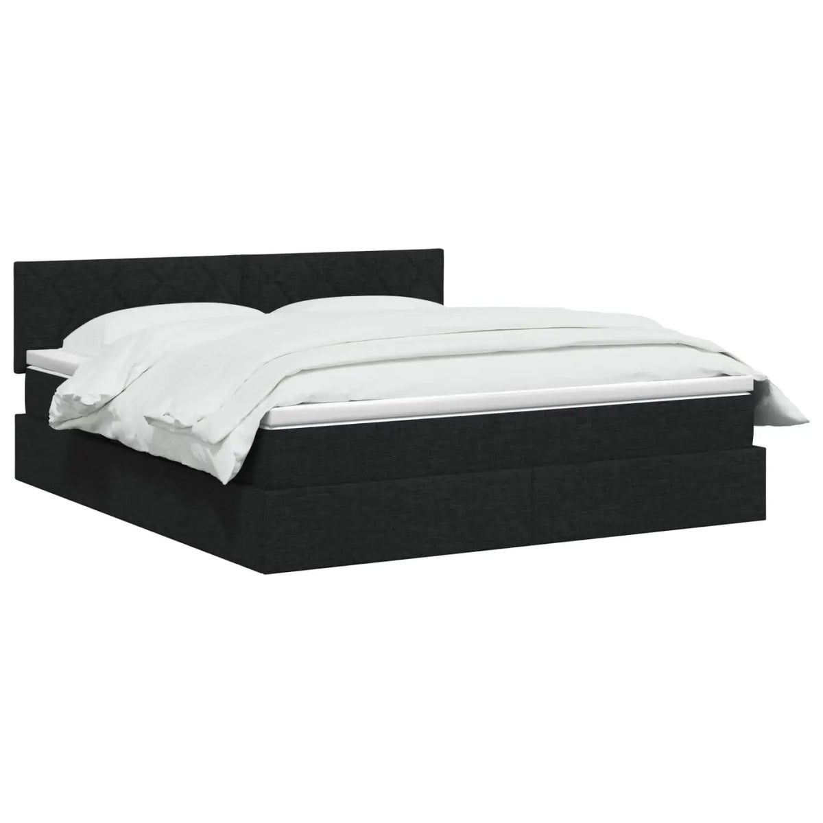 Lit avec rangement et matelas Noir 140 x 190 cm Velours - XIOS