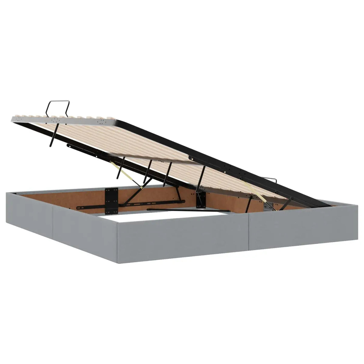 Lit avec rangement et matelas Gris clair 140 x 200 cm Velours - XIOS