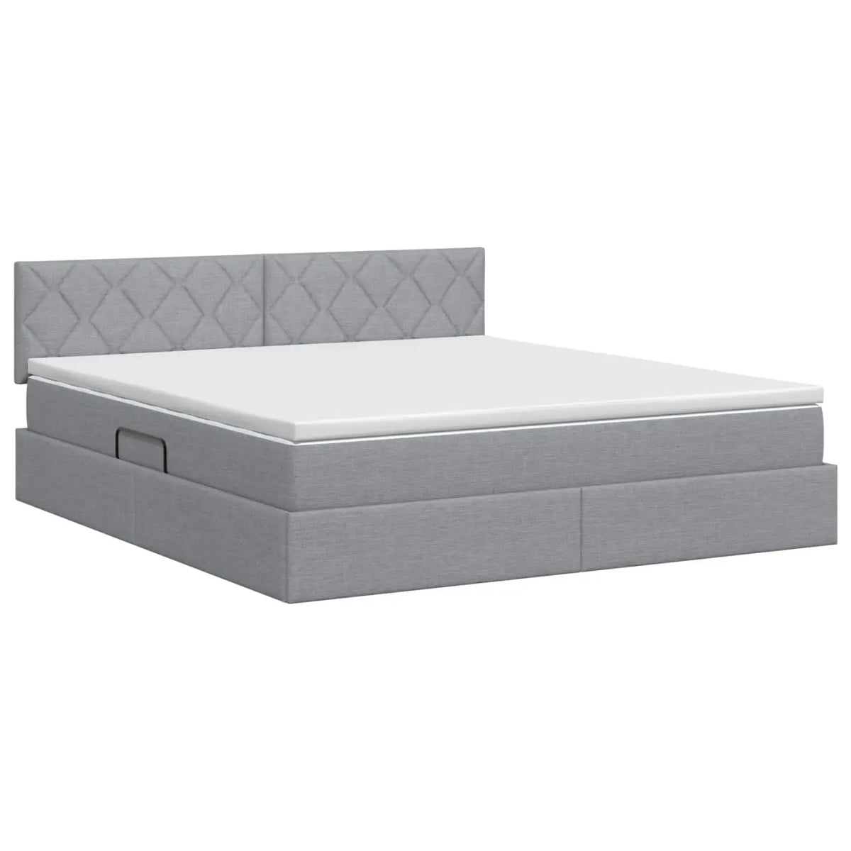 Lit avec rangement et matelas Gris clair 140 x 200 cm Velours - XIOS