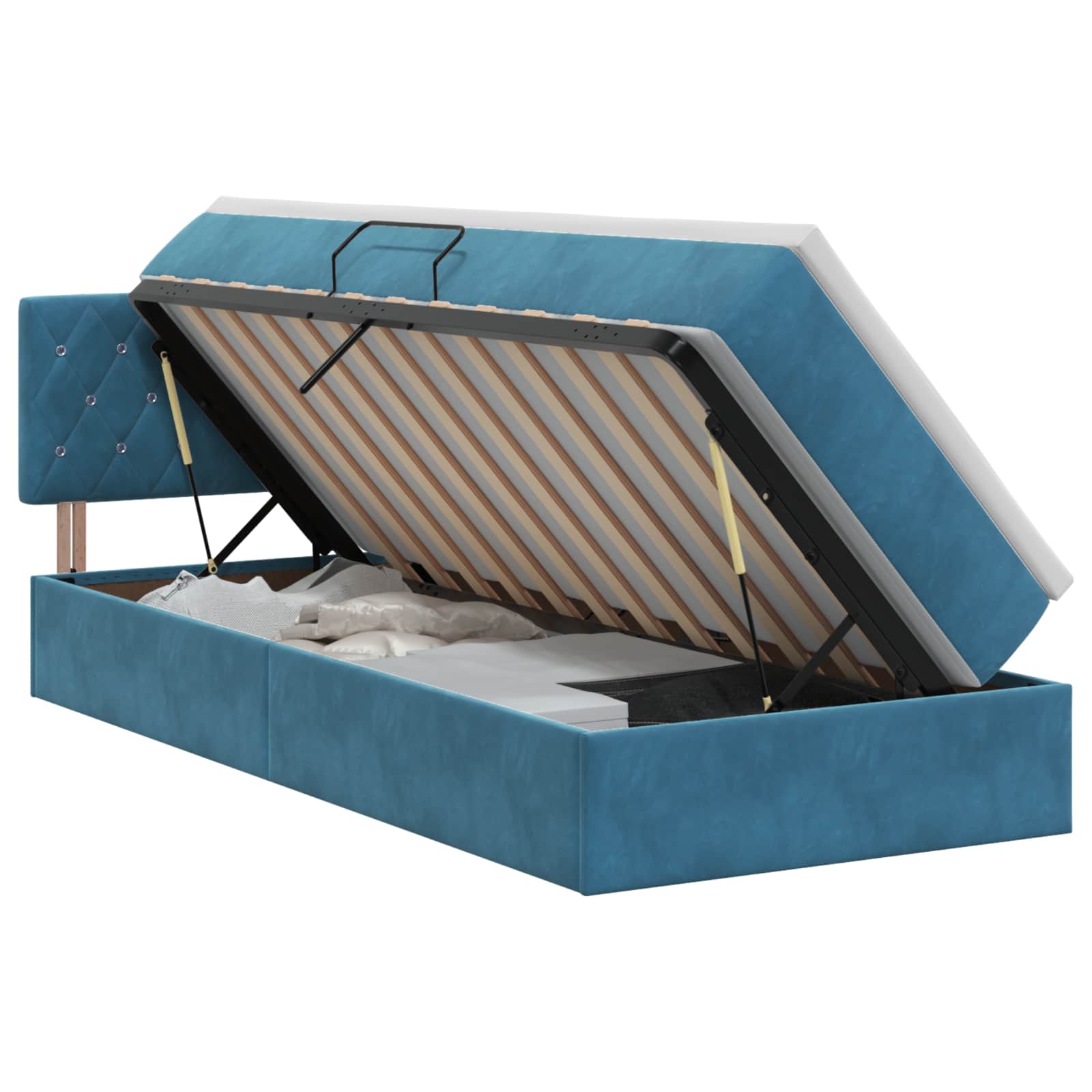 Lit de Rangement Bleu foncé 100 x 200 cm Velours - XIOS