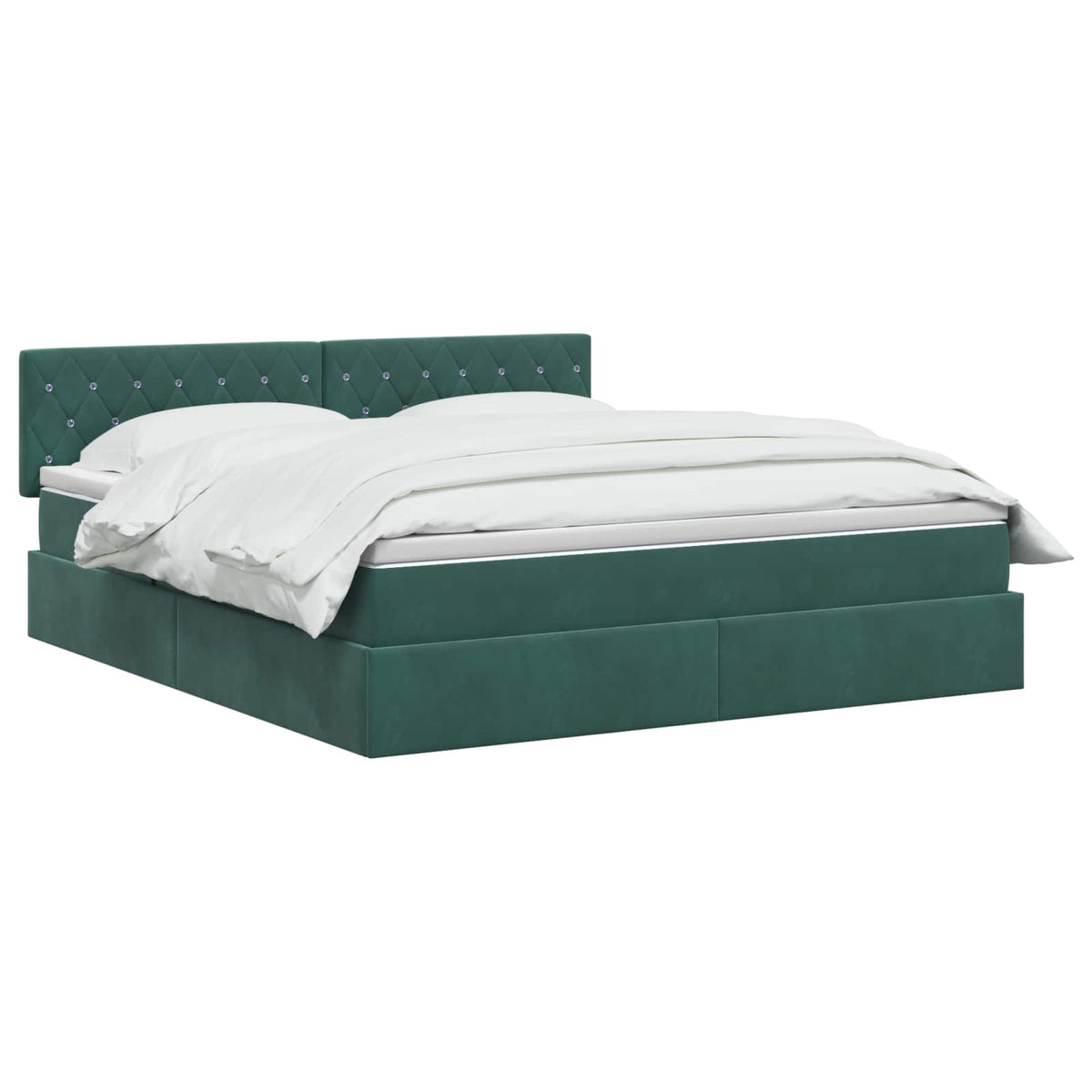 Lit de Rangement Vert foncé 160 x 200 cm Velours