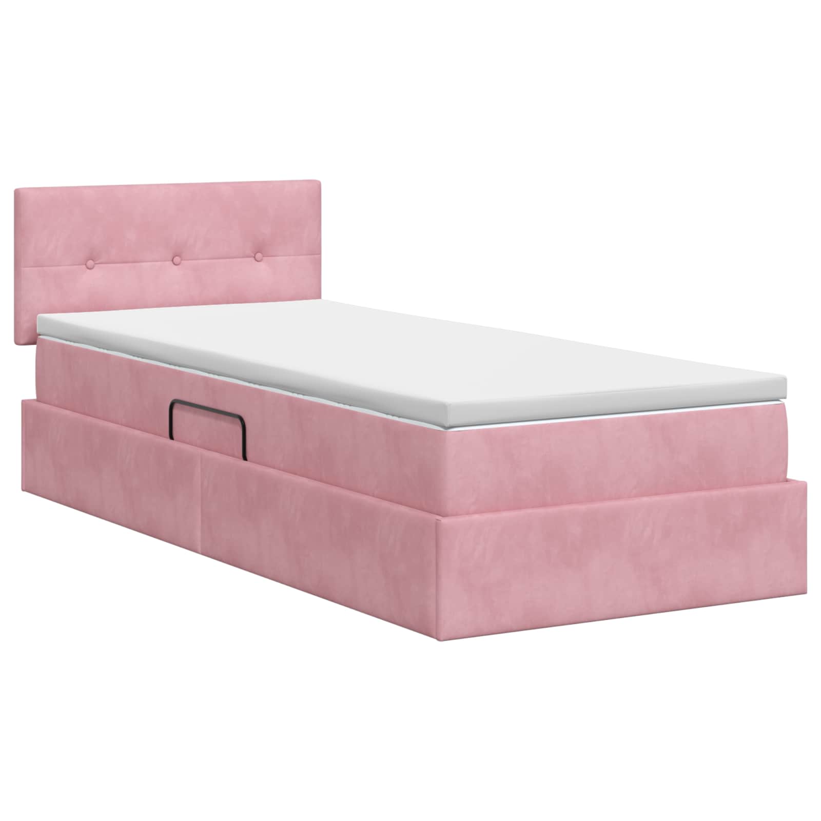 Lit de Rangement avec tête de lit Rose 100 x 200 cm Velours