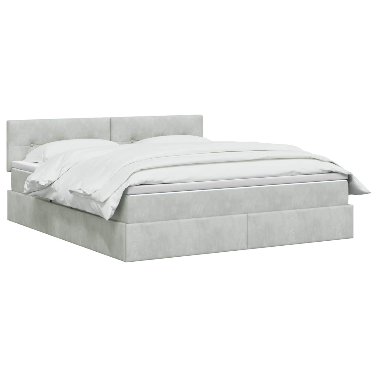 Lit de Rangement Gris clair 140 x 190 cm Velours