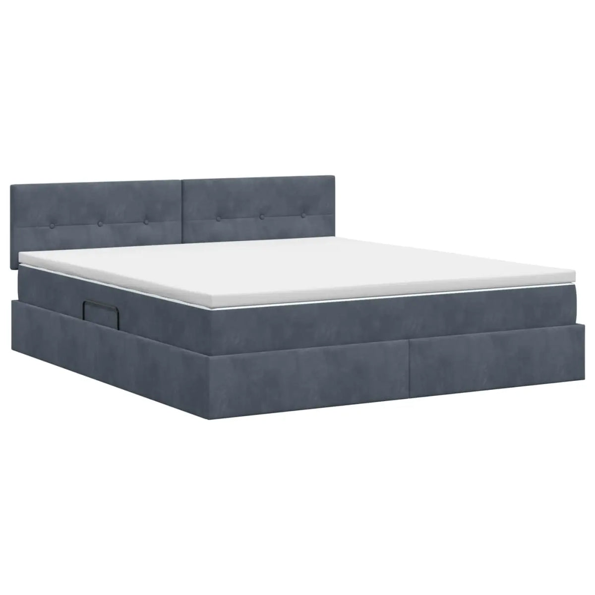 Lit de Rangement Gris foncé 160 x 200 cm Velours - XIOS