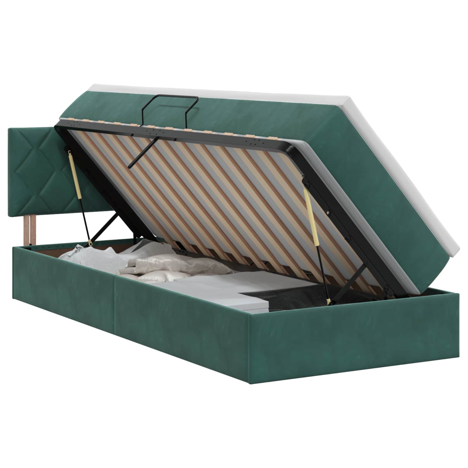 Lit de Rangement Vert foncé 90 x 190 cm Velours - XIOS