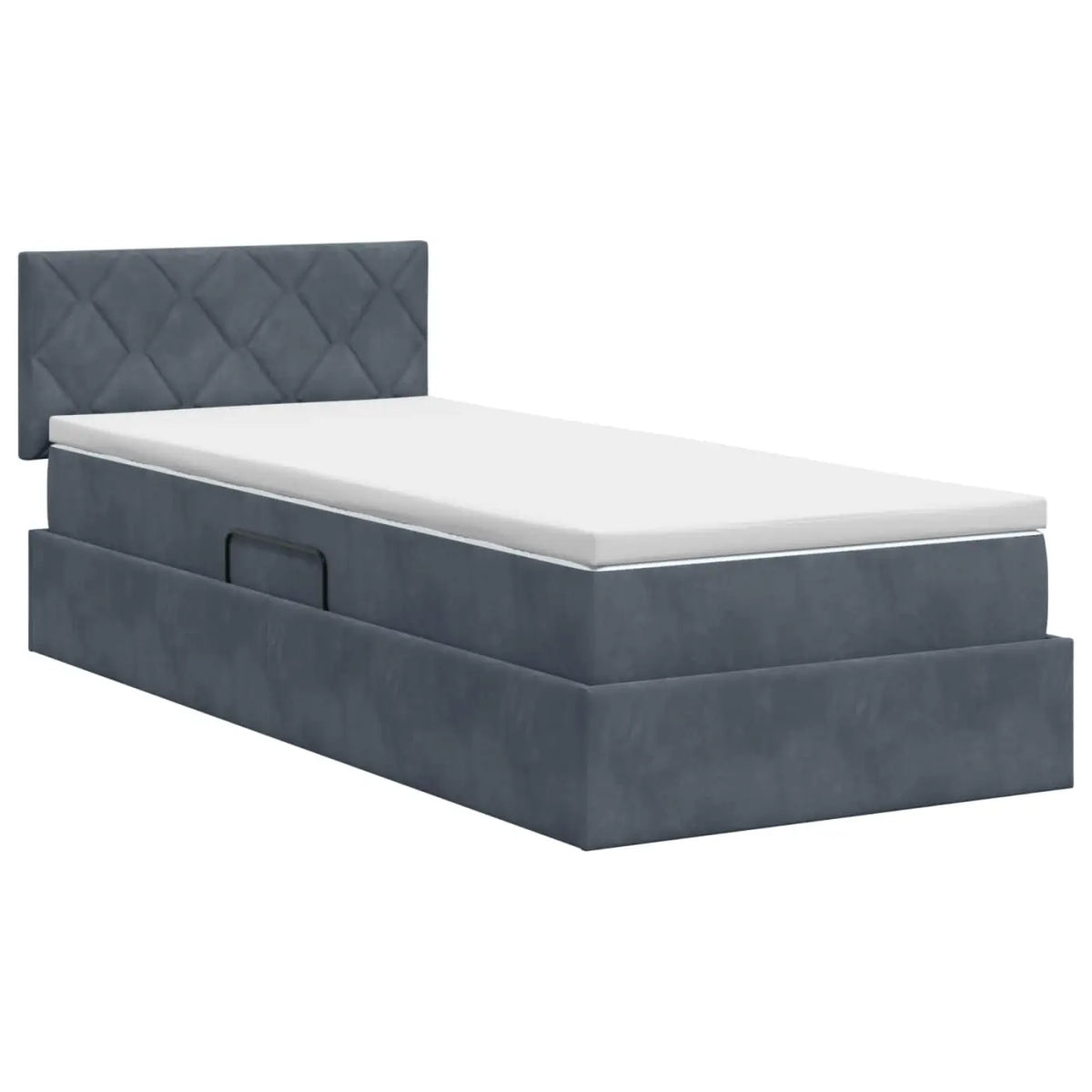 Lit de Rangement Gris foncé 100 x 200 cm Velours - XIOS