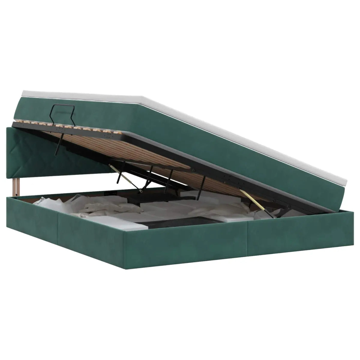 Lit de Rangement Vert foncé 140 x 200 cm Velours - XIOS