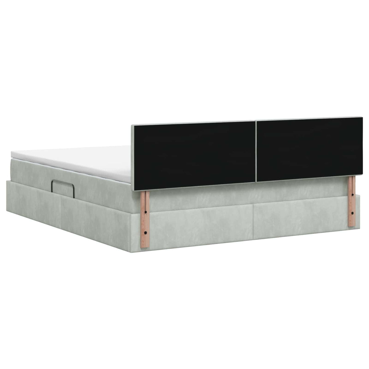 Lit de Rangement Gris clair 160 x 200 cm Velours