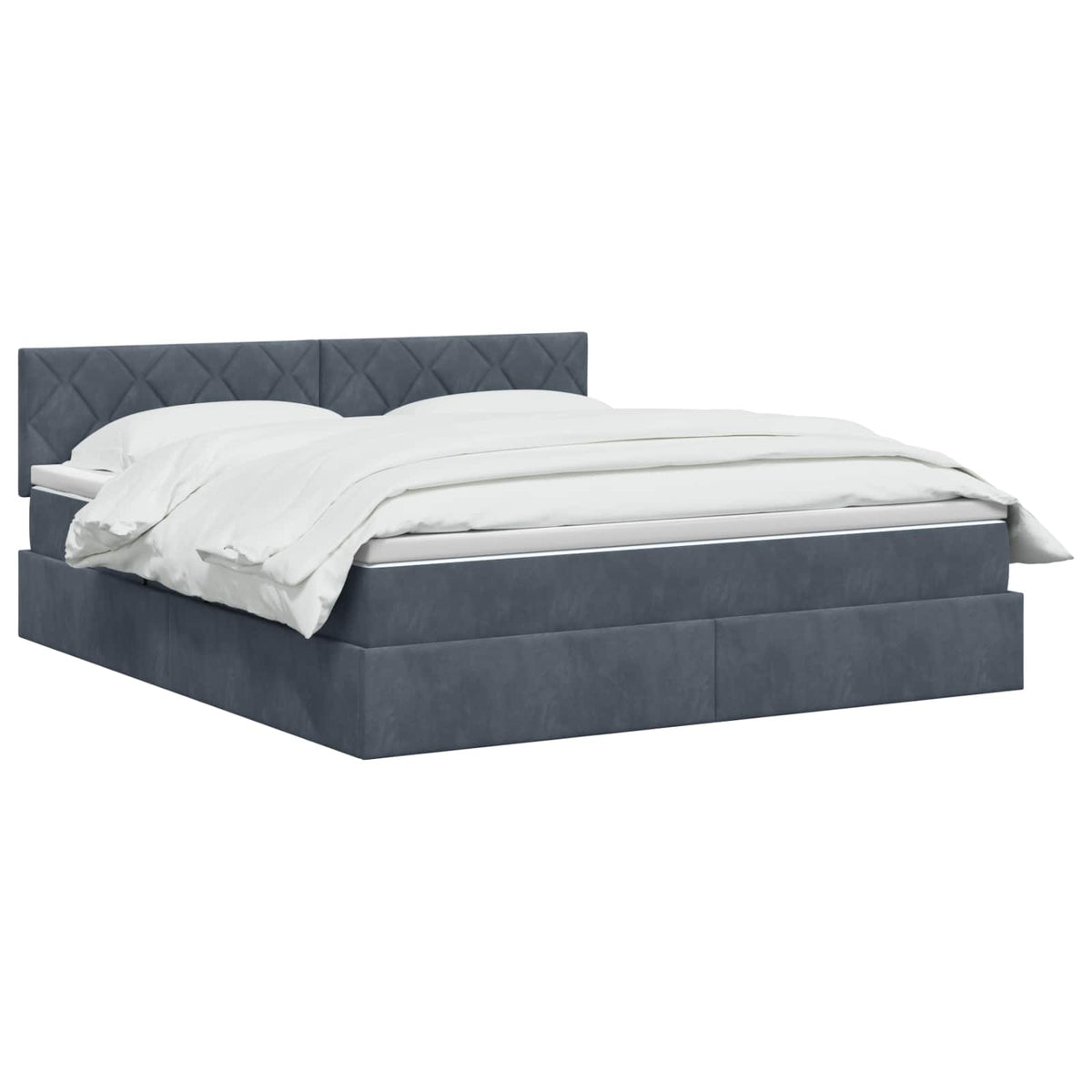Lit de Rangement Gris foncé 160 x 200 cm Velours