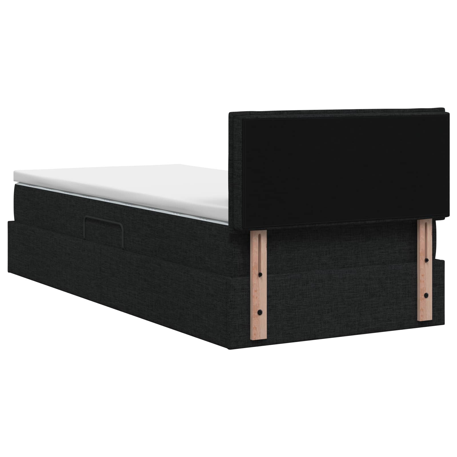 Lit de rangement LED avec matelas Noir 90 x 200 cm Tissu - XIOS