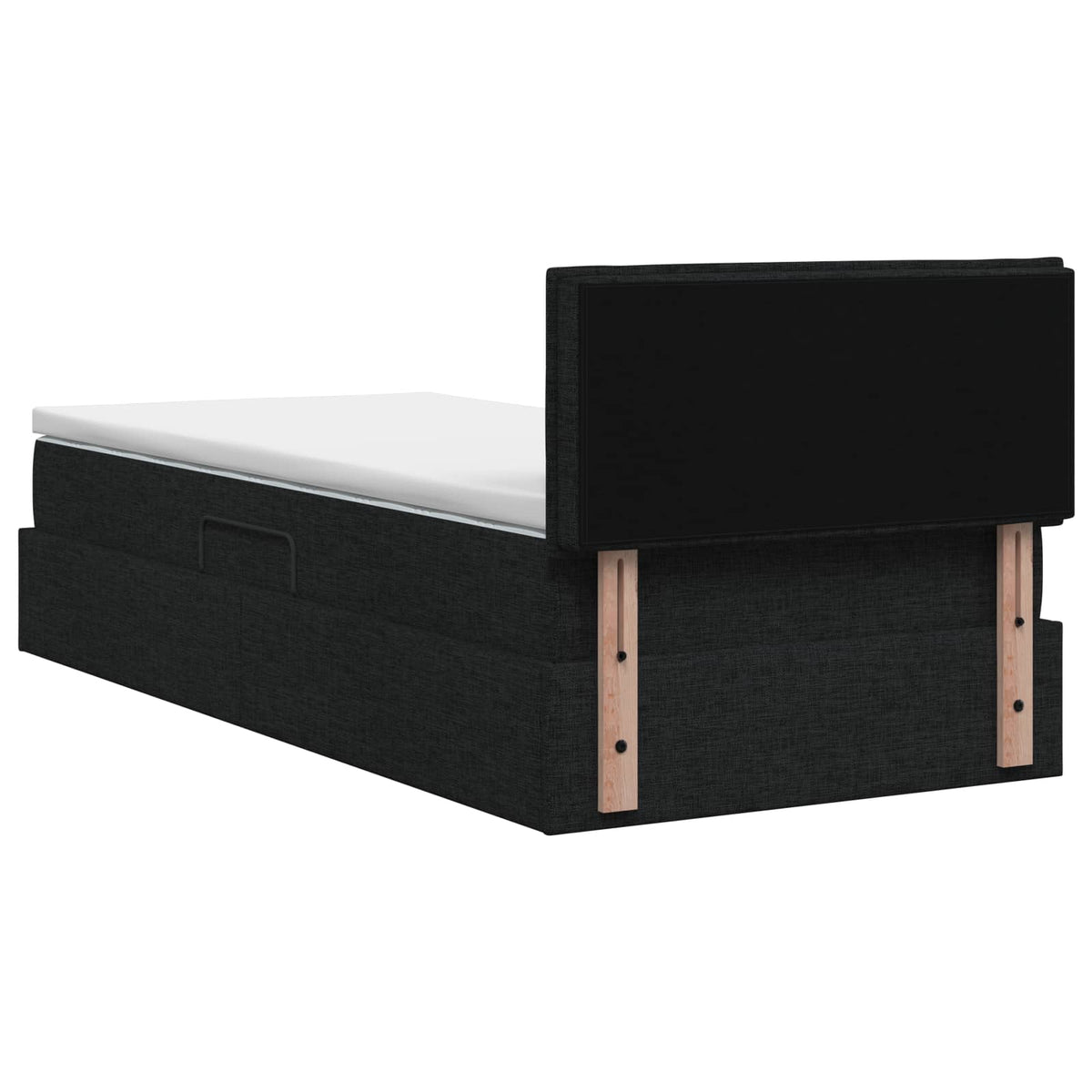 Lit de rangement LED avec matelas Noir 90 x 200 cm Tissu