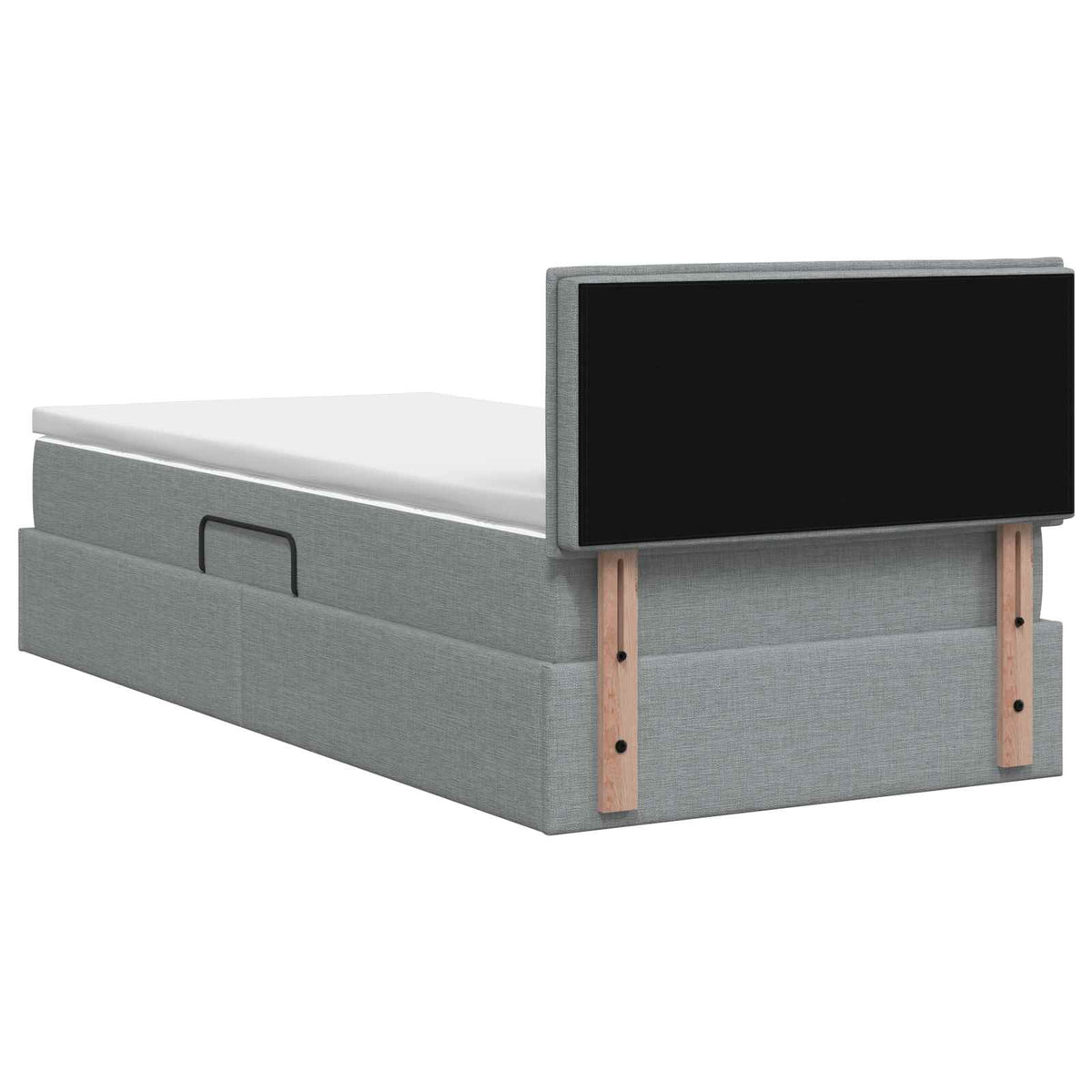 Lit de rangement LED avec matelas Gris clair 100 x 200 cm Tissu