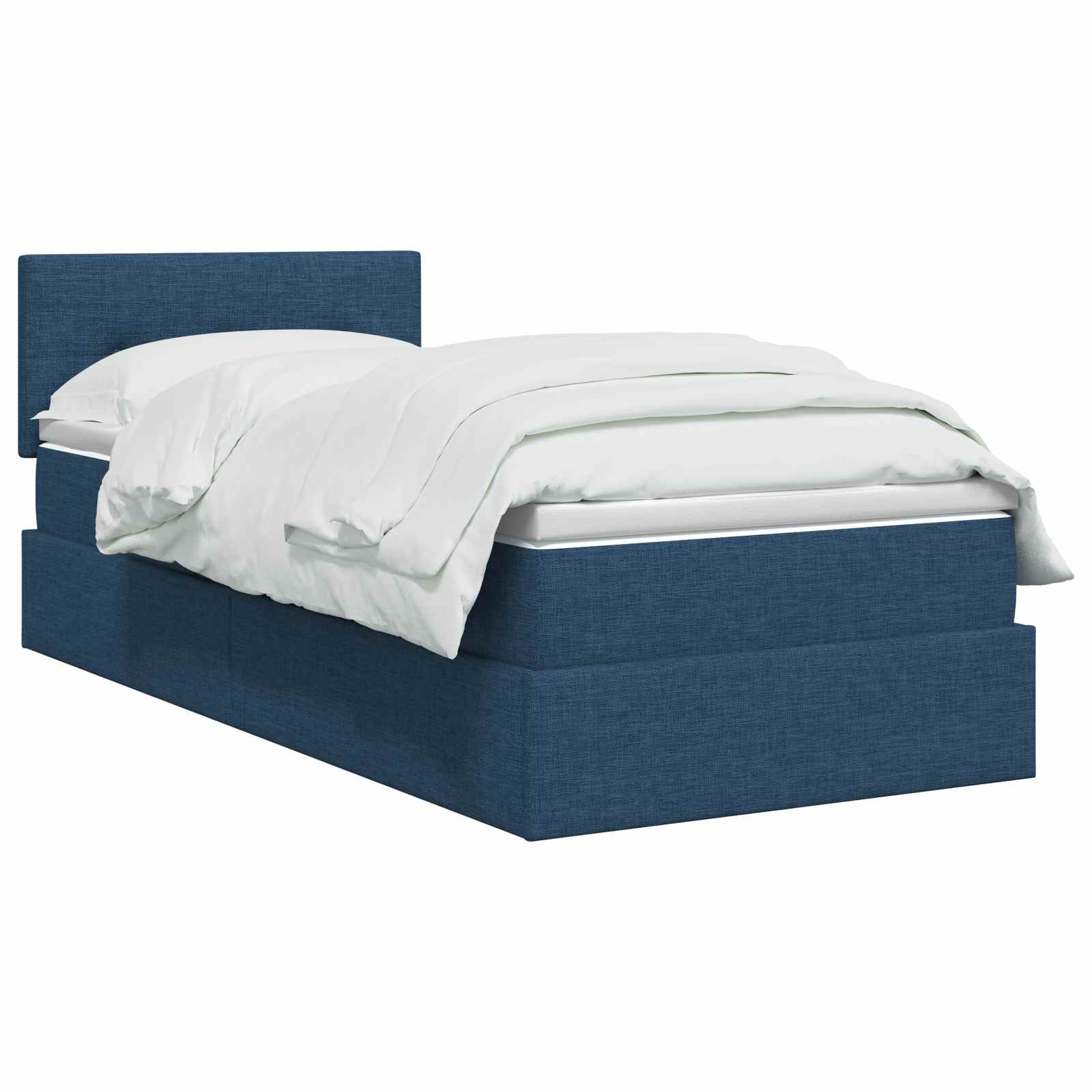 Lit de rangement LED avec matelas Bleu 90 x 200 cm Tissu - XIOS