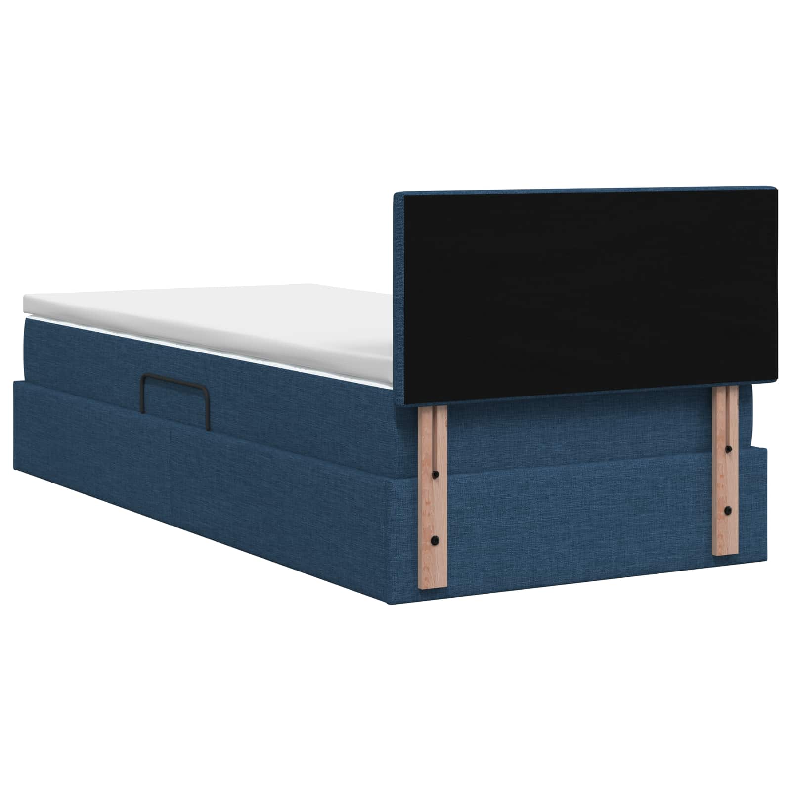 Lit de rangement LED avec matelas Bleu 100 x 200 cm Tissu