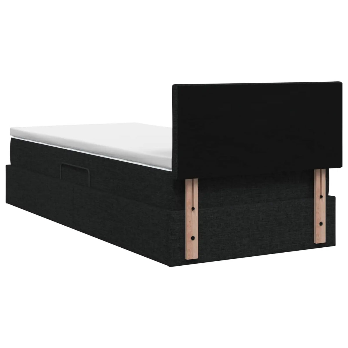 Lit de rangement LED avec matelas Noir 90 x 190 cm Tissu - XIOS