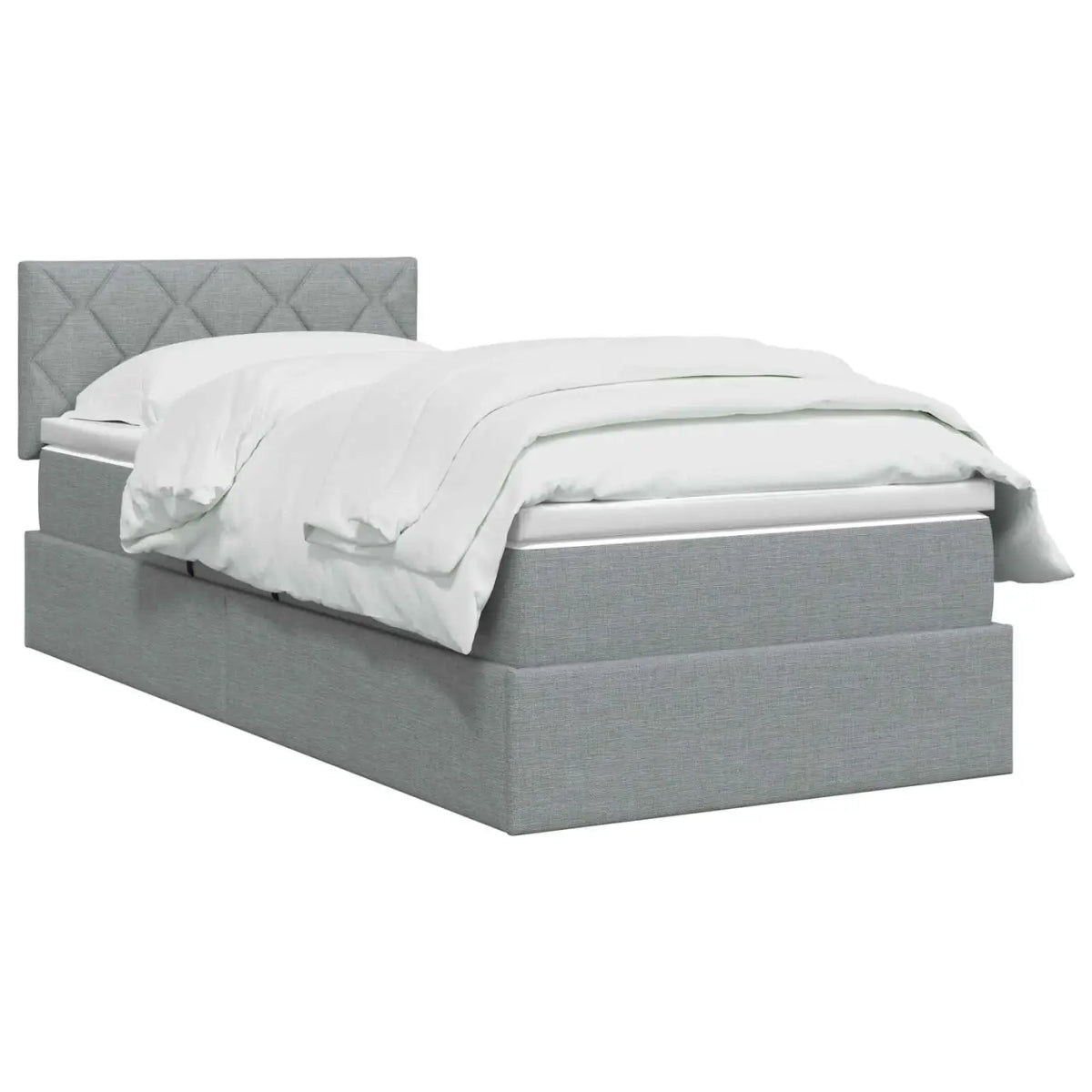 Lit de rangement LED avec matelas Gris clair 90 x 200 cm Tissu - XIOS