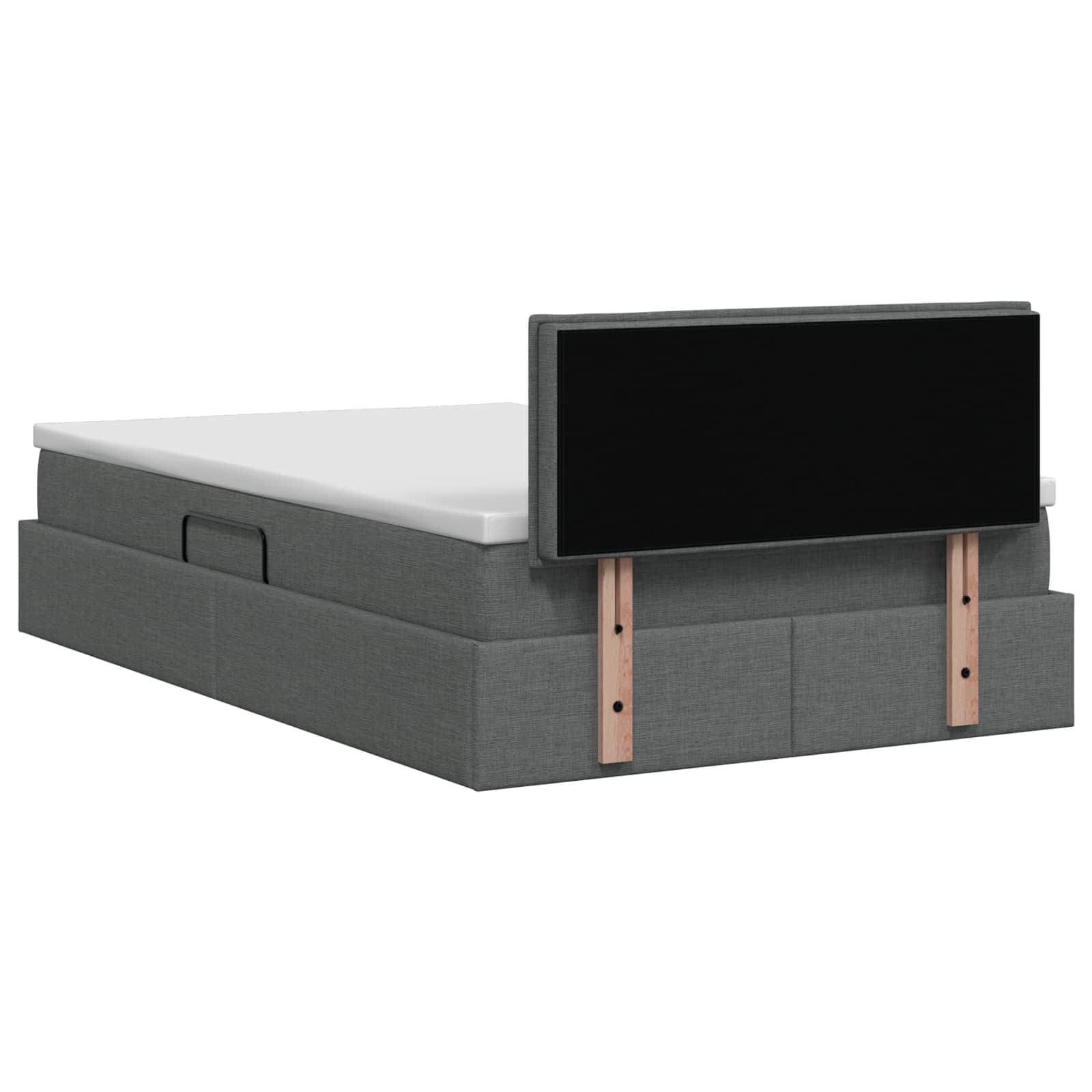Lit de rangement LED avec matelas Gris foncé 120 x 200 cm Tissu - XIOS