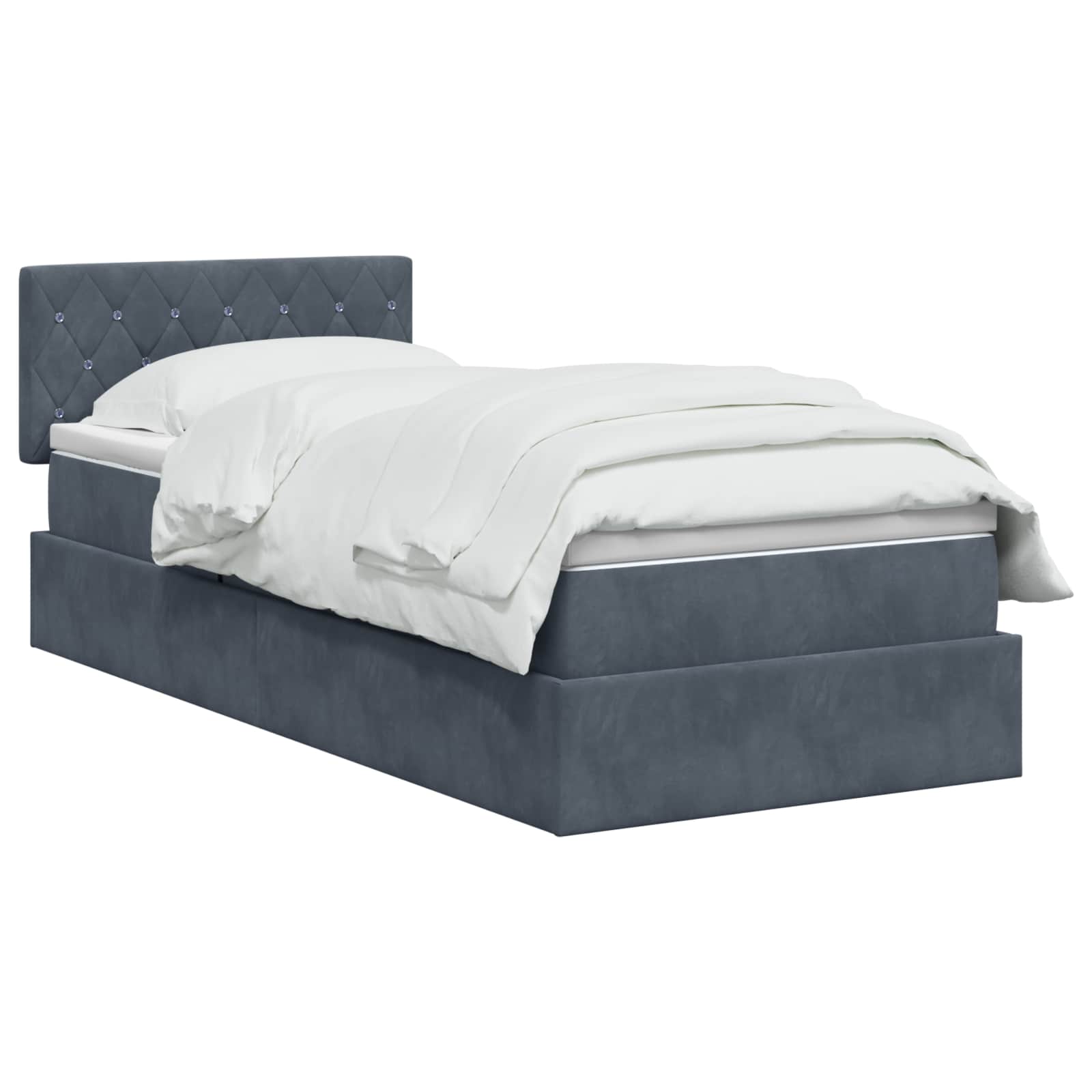 Lit de rangement LED avec matelas Gris foncé 90 x 200 cm - XIOS