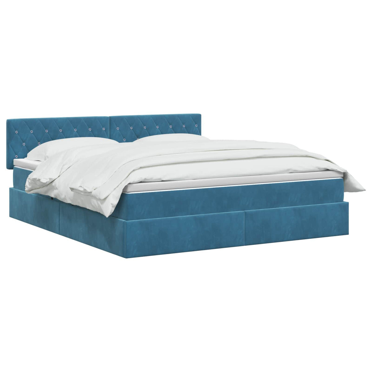 Lit de rangement LED avec matelas Bleu foncé 140 x 200 cm