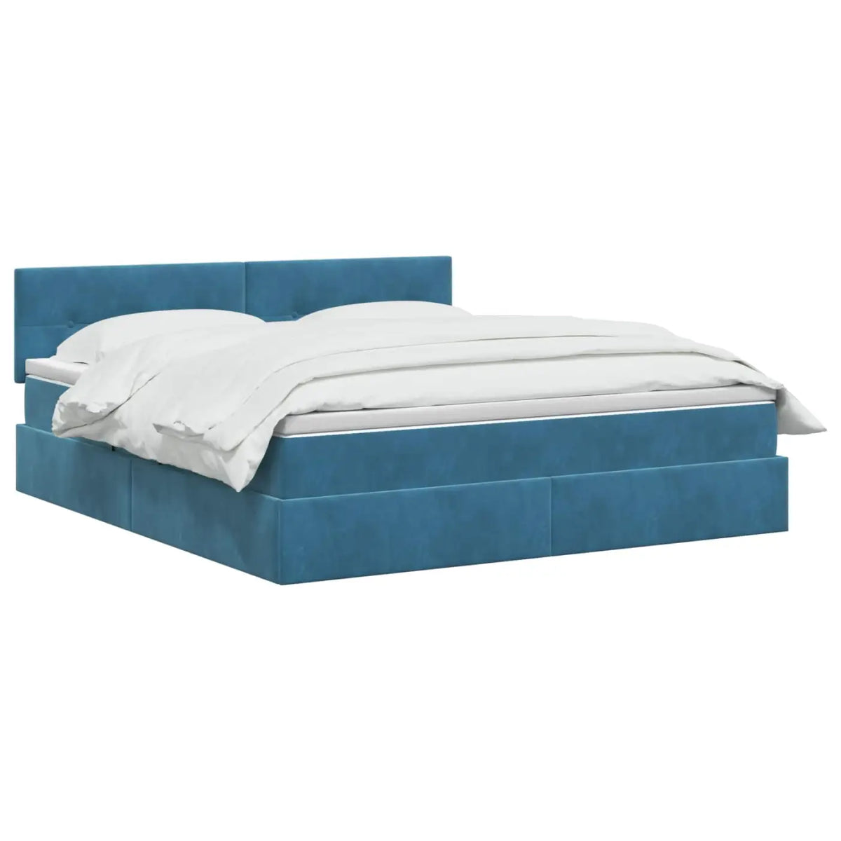 Lit de rangement LED avec matelas Bleu foncé 140 x 200 cm - XIOS