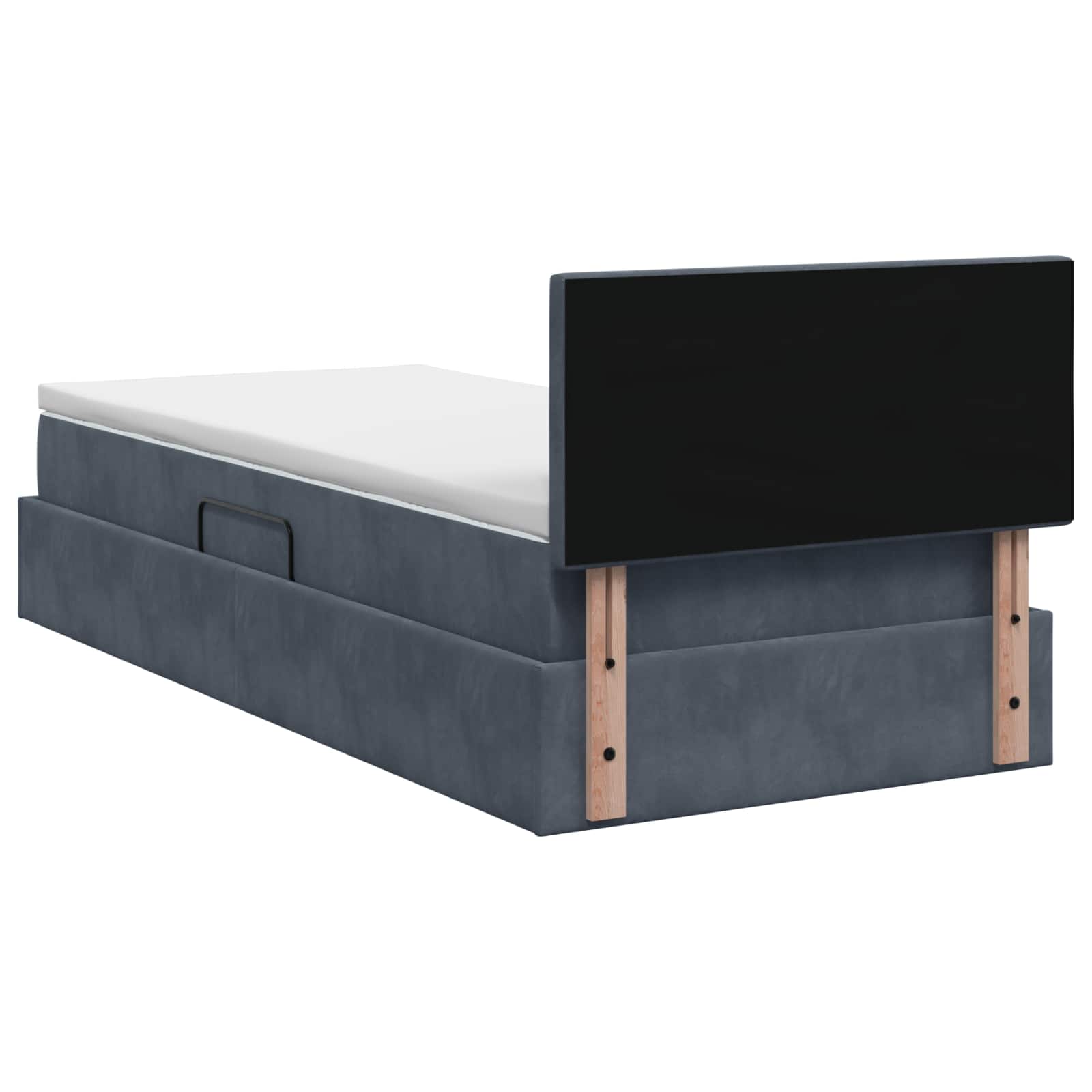 Lit de rangement LED avec matelas Gris foncé 100 x 200 cm
