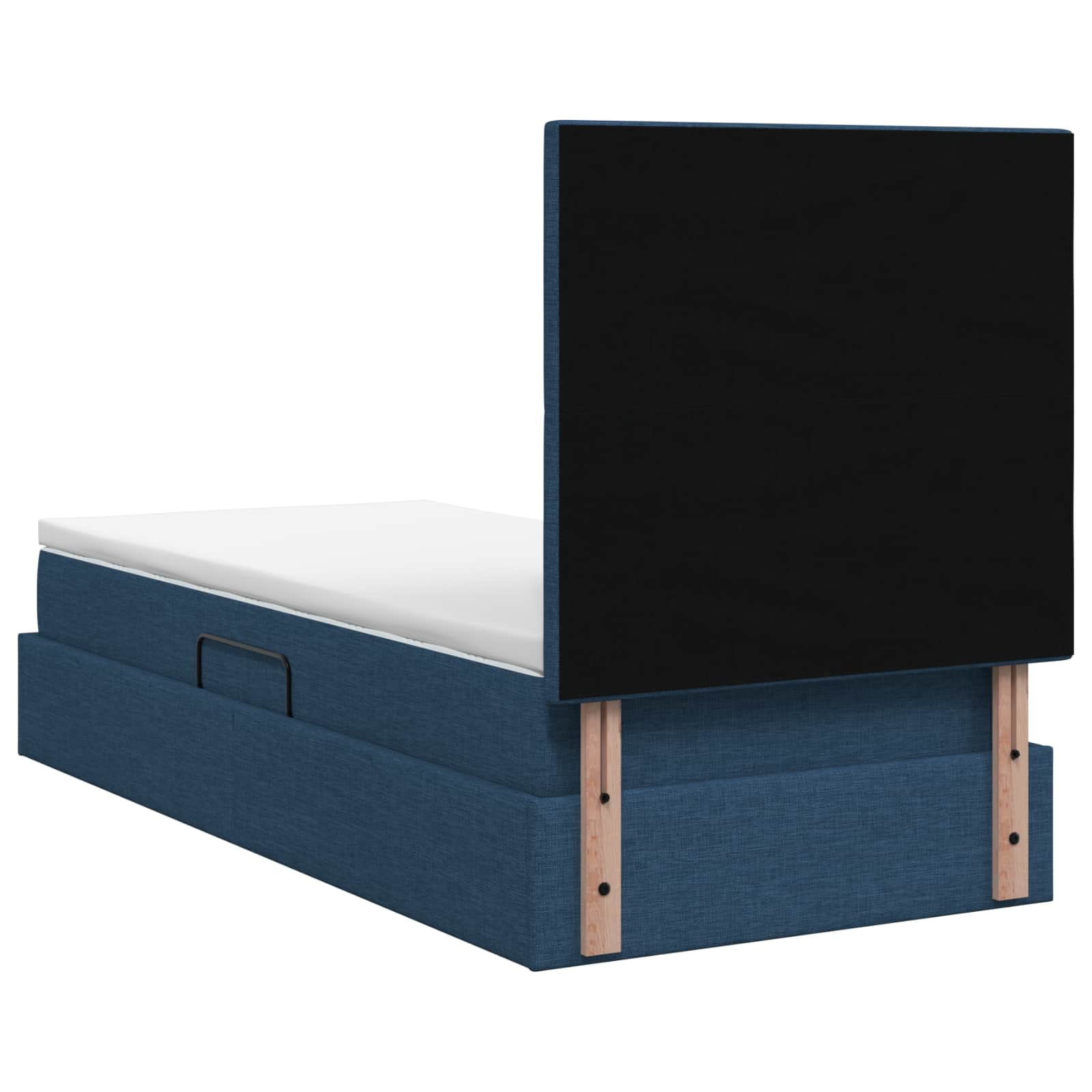 Lit avec rangement et matelas Bleu 90 x 200 cm tissu