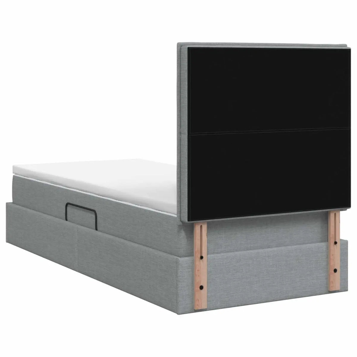 Lit de rangement LED avec matelas Gris clair 100 x 200 cm Tissu - XIOS