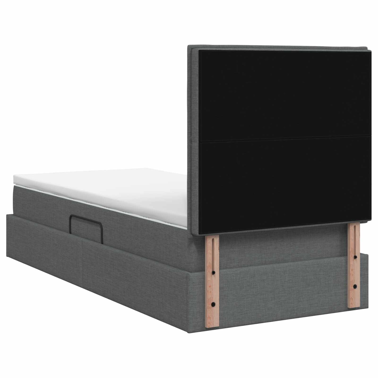 Lit de rangement LED avec matelas Gris foncé 100 x 200 cm Tissu