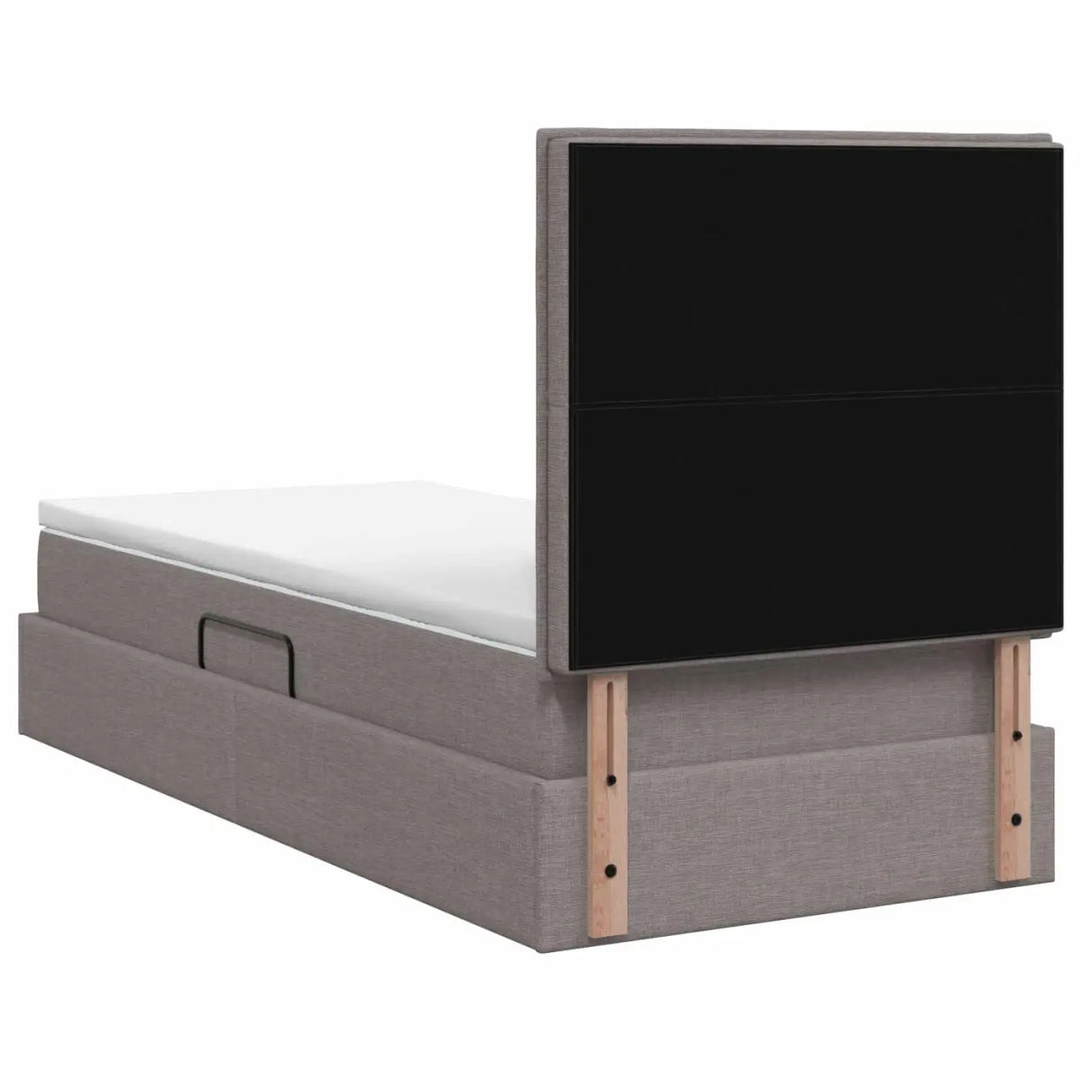 Lit de rangement LED avec matelas Taupe 100 x 200 cm Tissu - XIOS