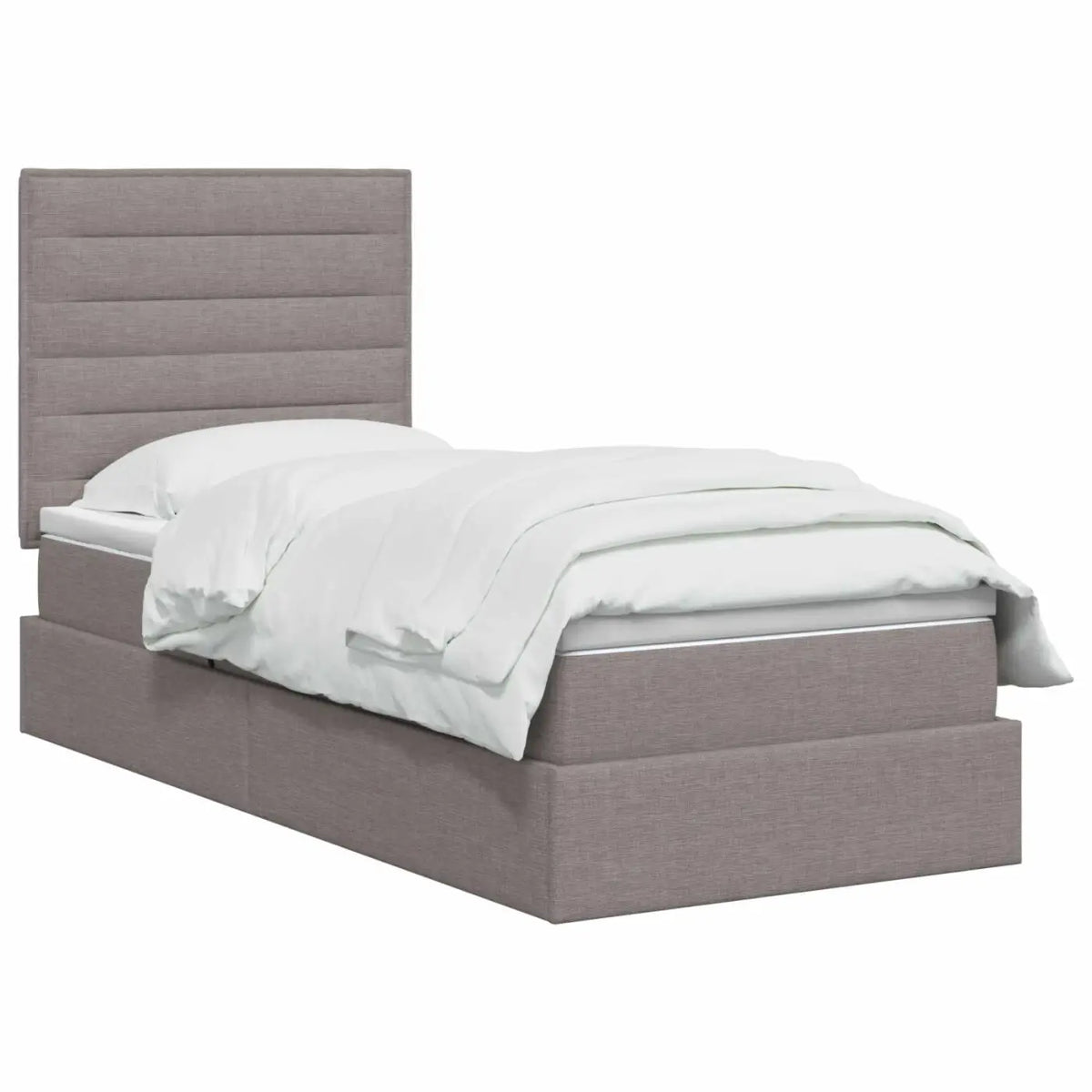 Lit de rangement LED avec matelas Taupe 100 x 200 cm Tissu - XIOS