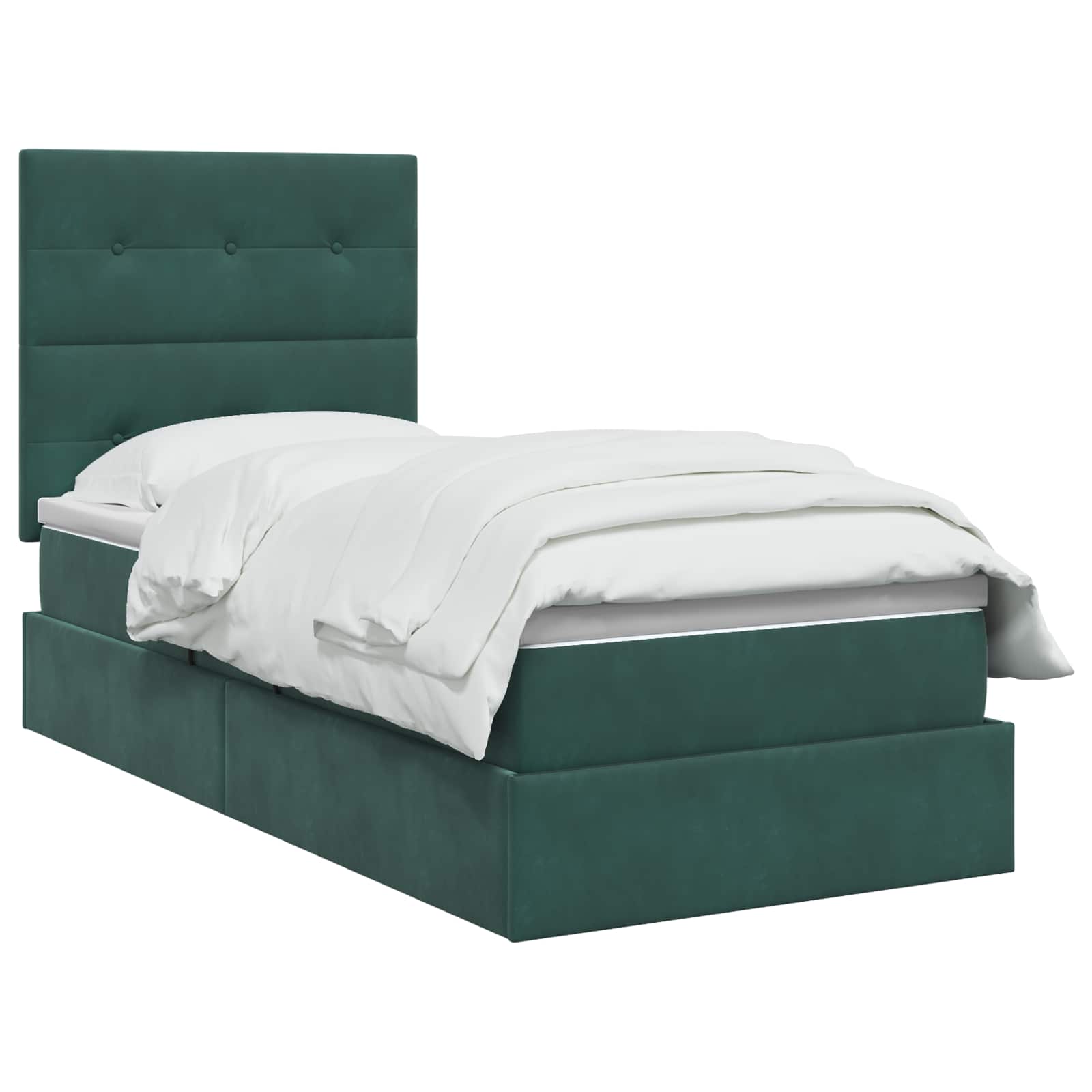 Lit de rangement LED avec matelas Vert foncé 90 x 190 cm - XIOS
