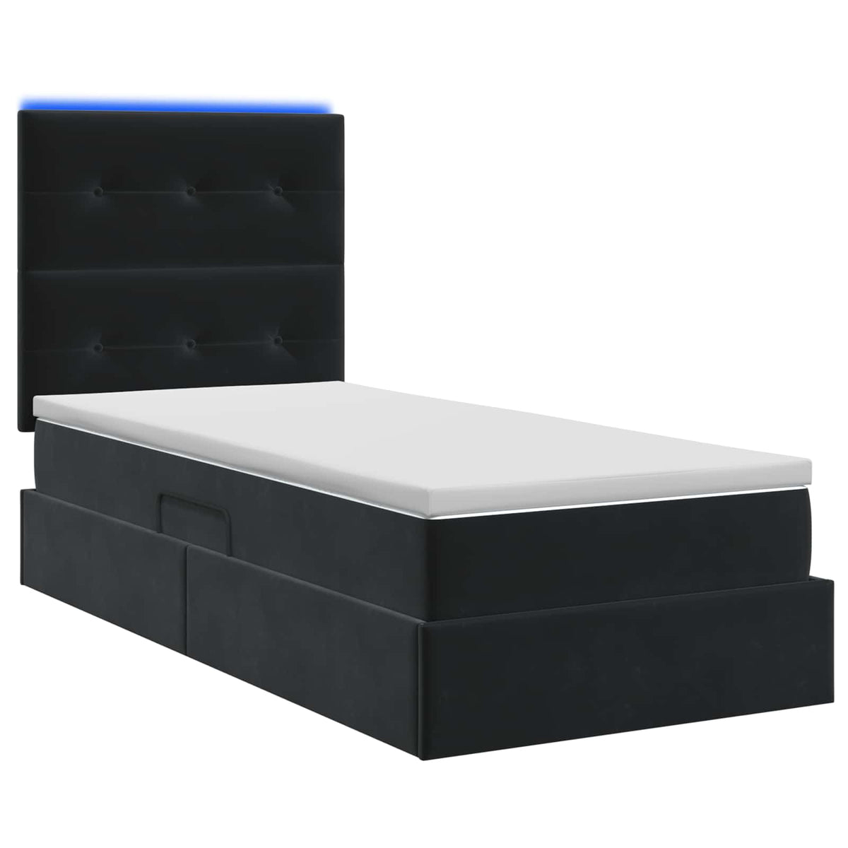 Lit de rangement LED avec matelas Noir 90 x 200 cm Velours - XIOS Store SNC