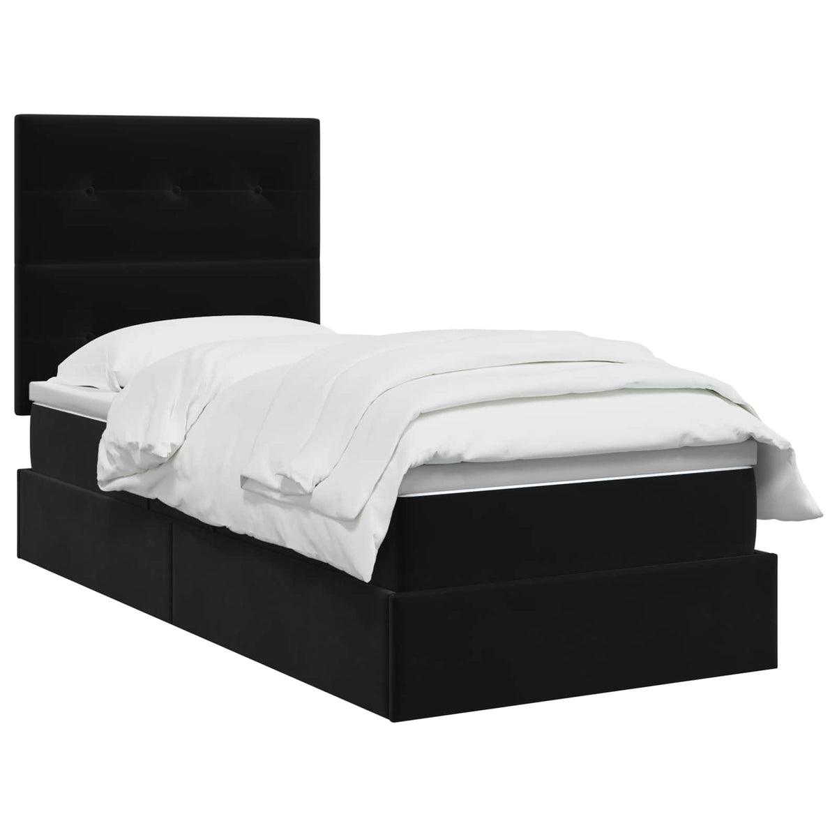 Lit de rangement LED avec matelas Noir 90 x 200 cm Velours - XIOS Store SNC