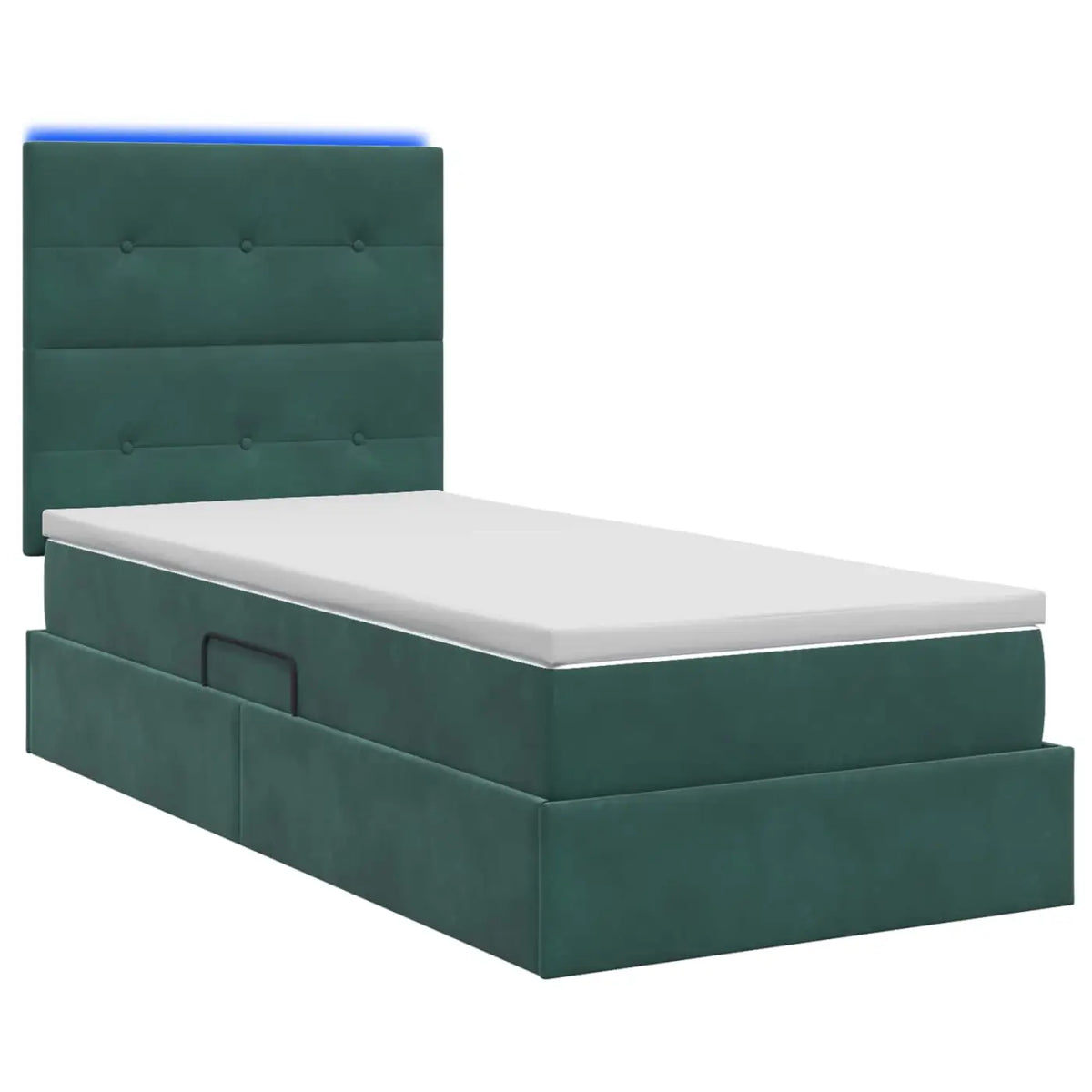 Lit de rangement LED avec matelas Vert foncé 90 x 200 cm - XIOS