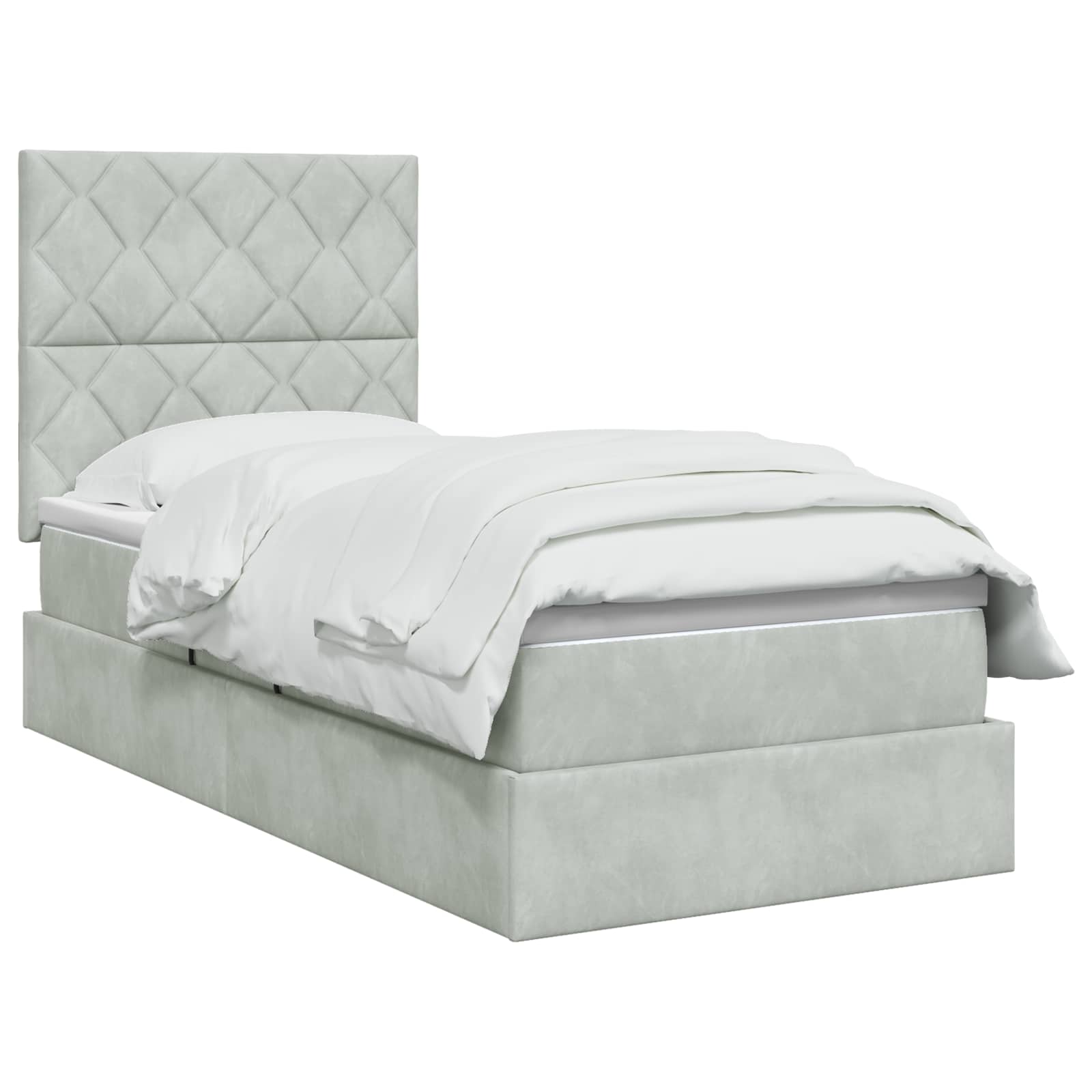 Lit de rangement LED avec matelas Gris clair 90 x 200 cm - XIOS