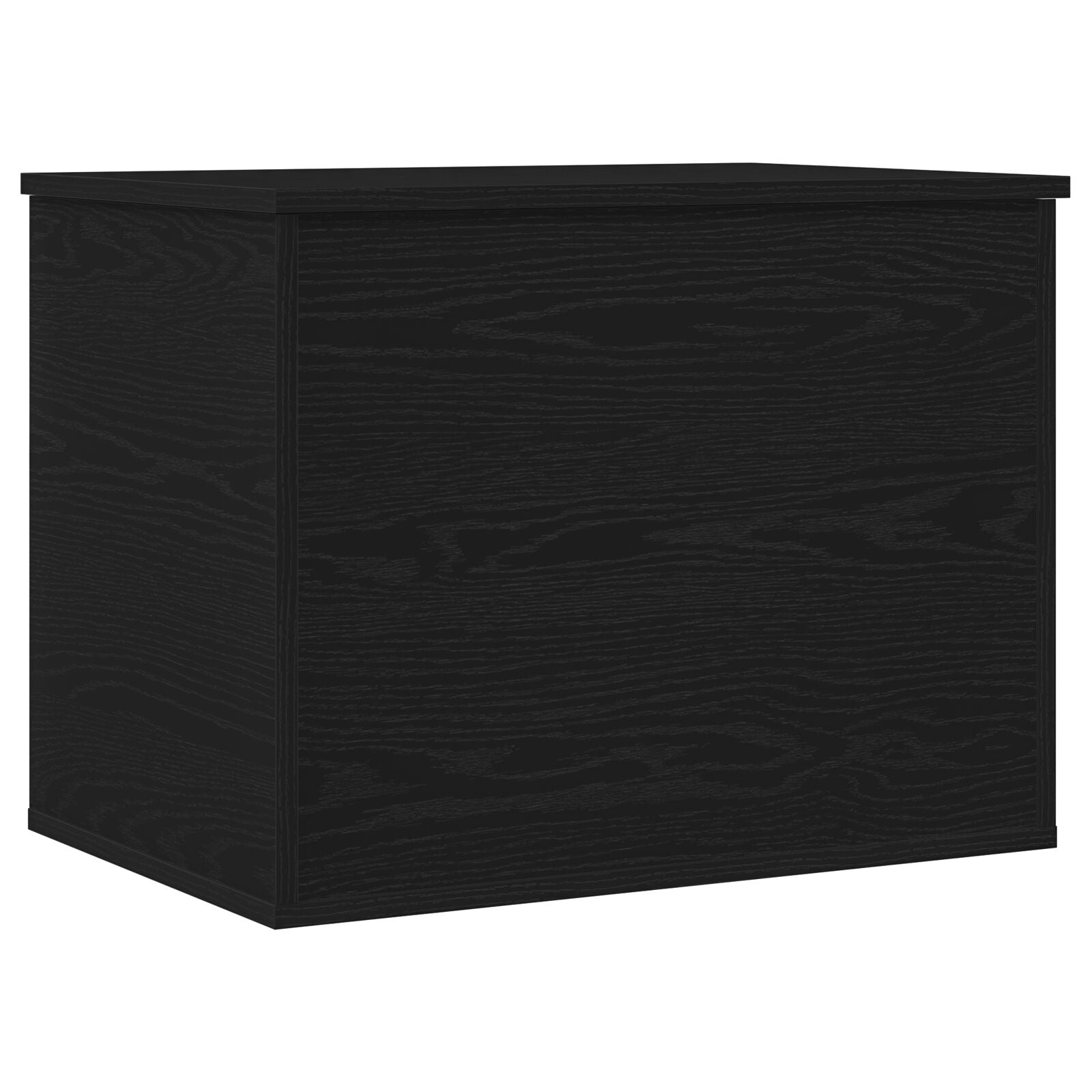 Coffre de rangement vidaXL avec couvercle en chêne noir 60x42x46 cm en bois semi-massif Coffres de rangement vidaXL
