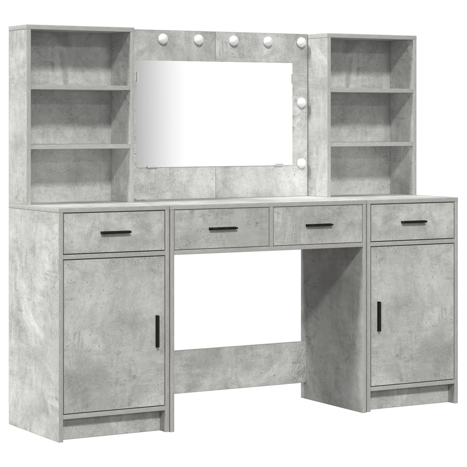 Ensemble de coiffeuse de 3 pièces vidaXL en bois d'ingénierie gris béton Coiffeuses vidaXL