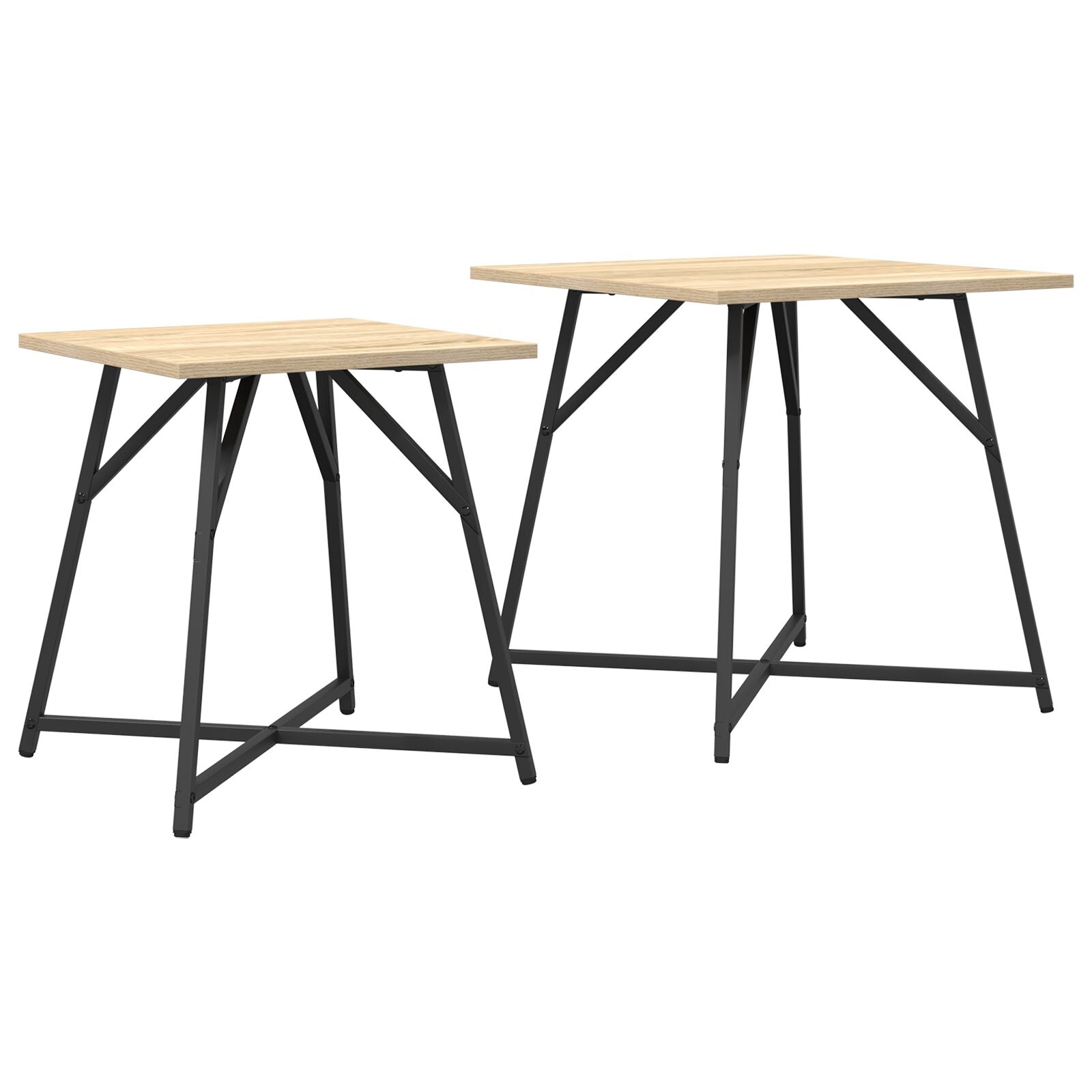 Table d'appoint vidaXL 2 pcs en bois d'ingénierie chêne Sonoma et métal Tables d'appoint vidaXL