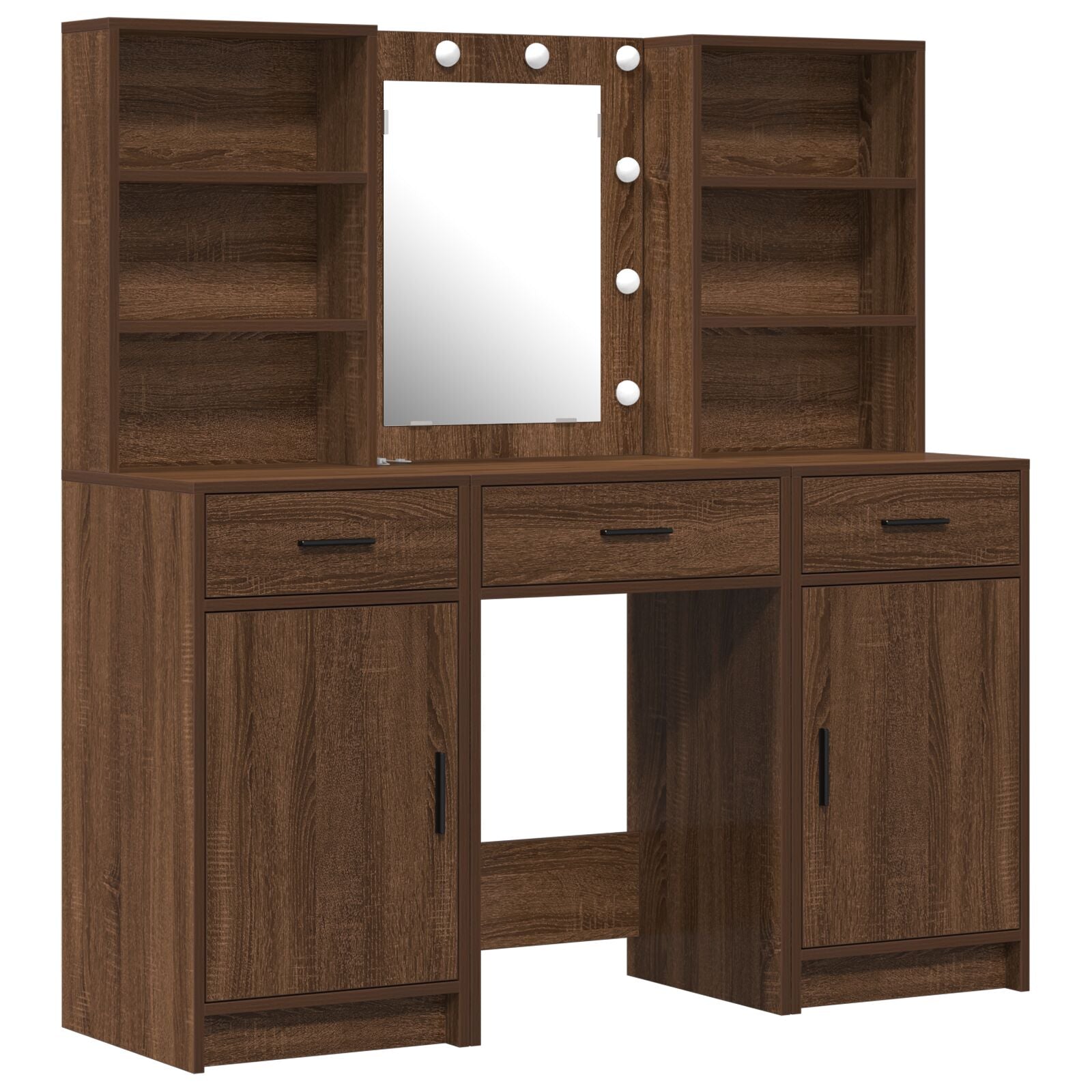 Table de maquillage vidaXL Ensemble de 3 Bois vieilli Bois d'ingénierie Coiffeuses vidaXL