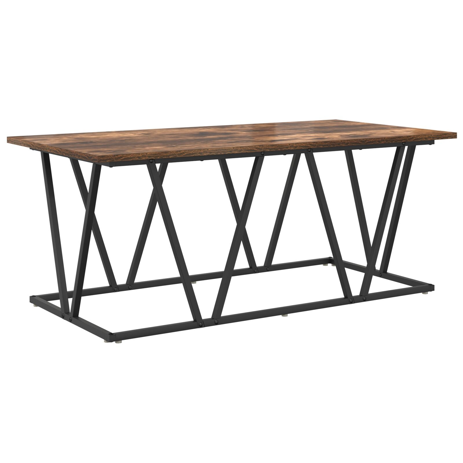 Table basse vidaXL en chêne fumé 100x50x40 cm en bois composite et métal Tables basses vidaXL