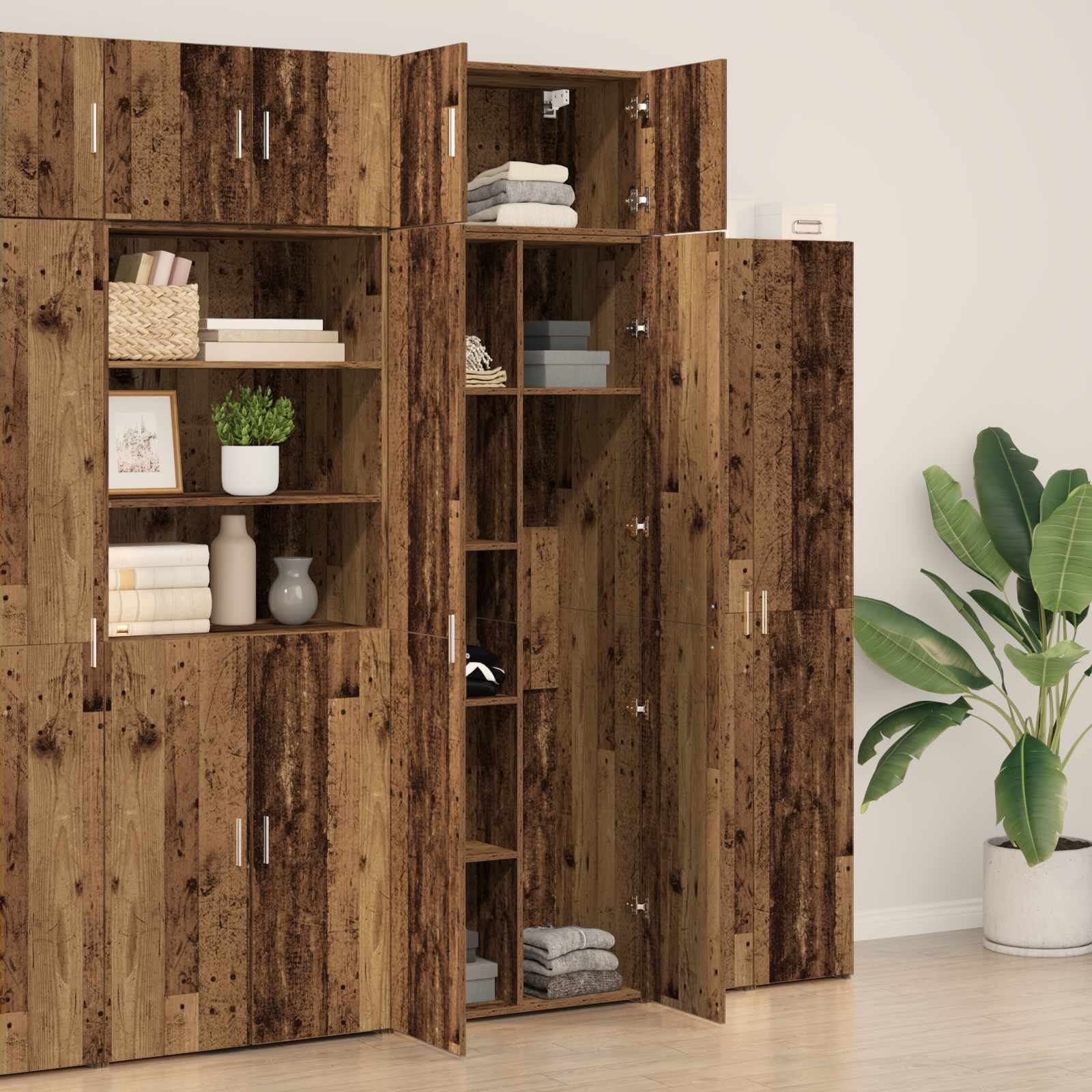Armoire de rangement 2 pc Bois ancien 70 x 42,5 x 185 cm - XIOS