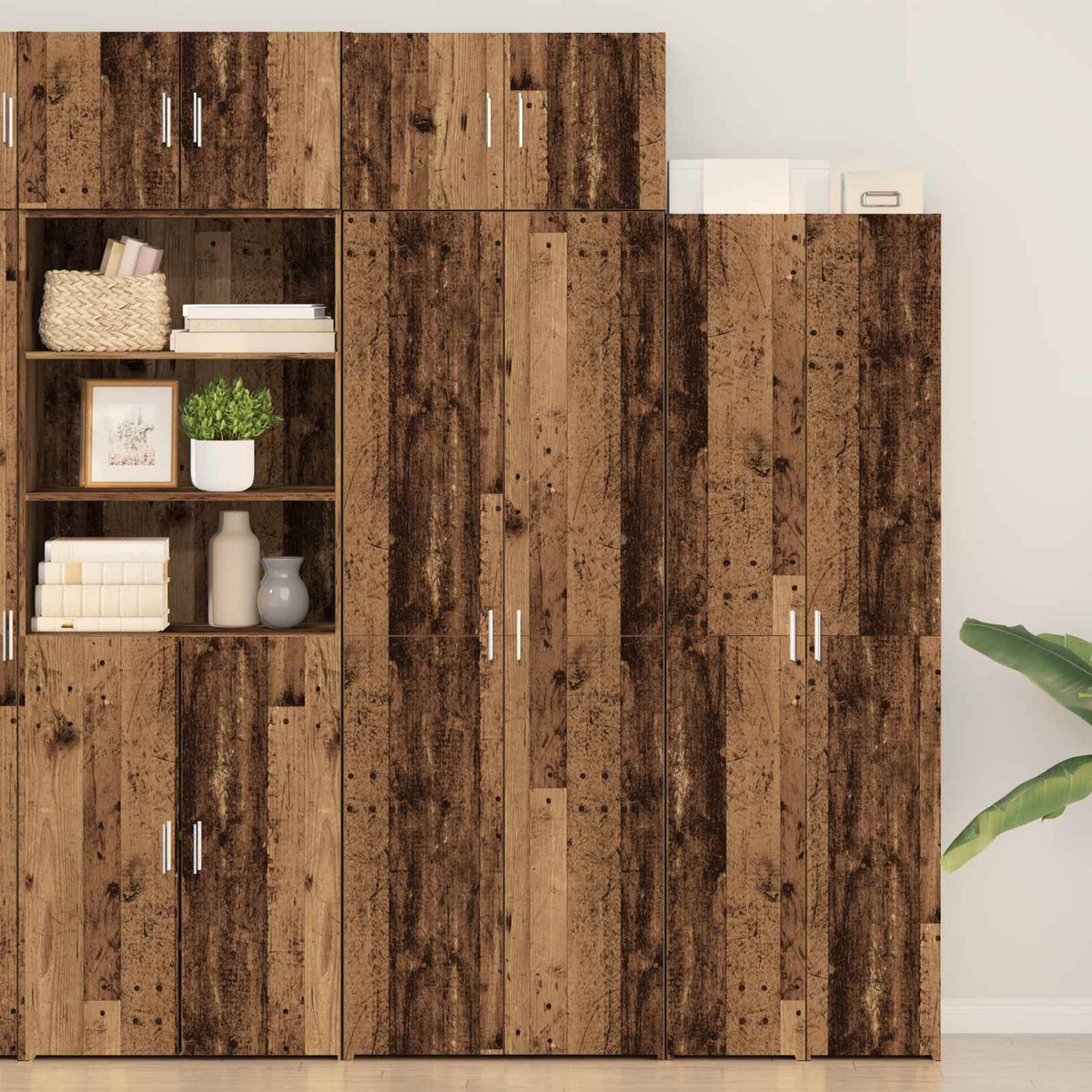 Armoire de rangement 2 pc Bois ancien 70 x 42,5 x 225 cm - XIOS